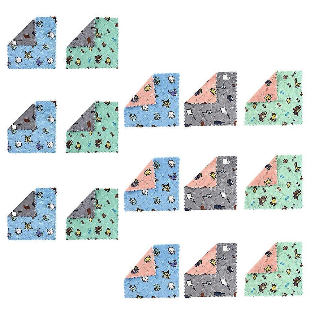 Washcloths Kitchen Cleaning Cloth Double-Sided Lint Free Absorbent Wiping 25x25x0.2cm Daily Use 15Pcs