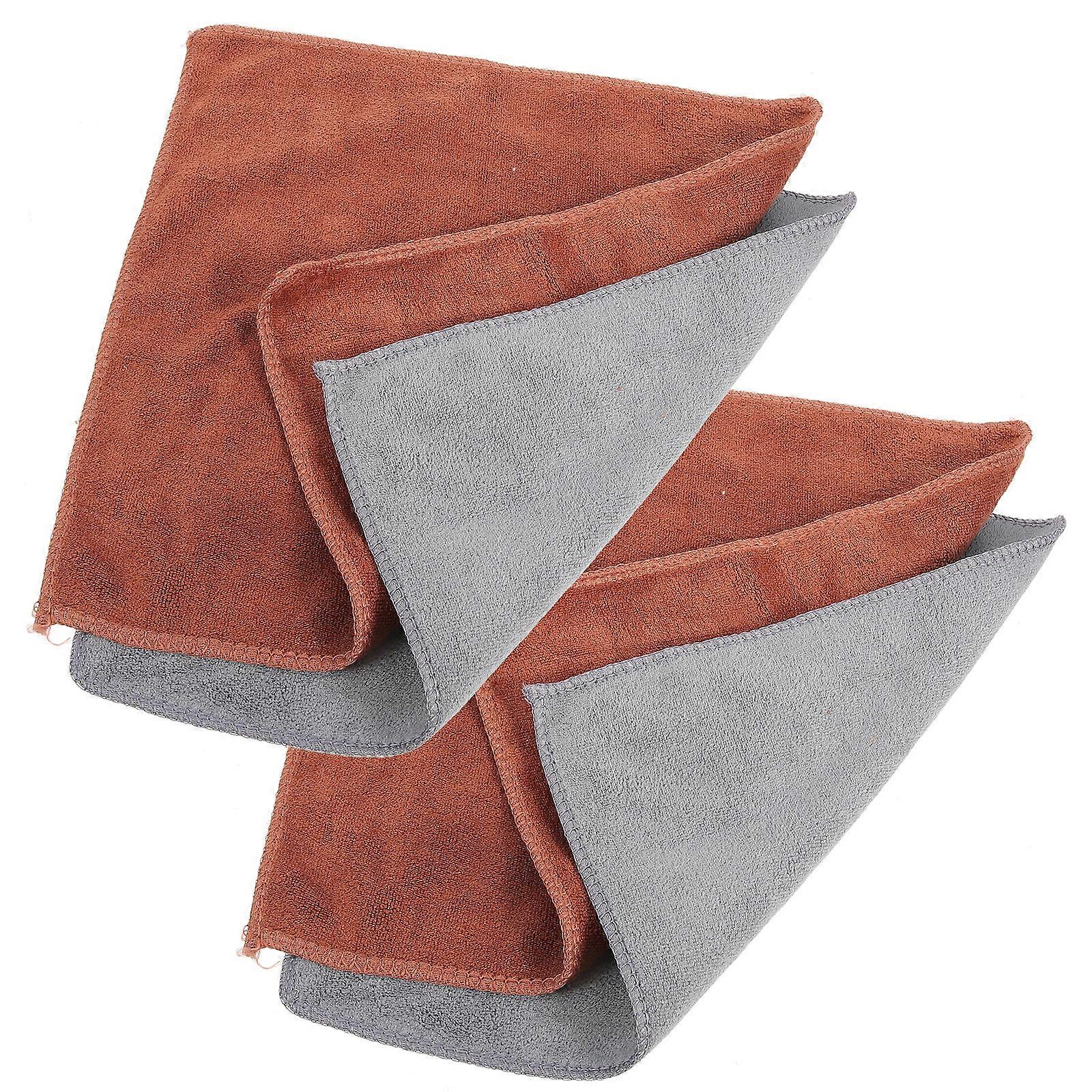 Countertop Clean Cloth Cleaning Towel For Kitchen Use Polyester Removal 4Pcs