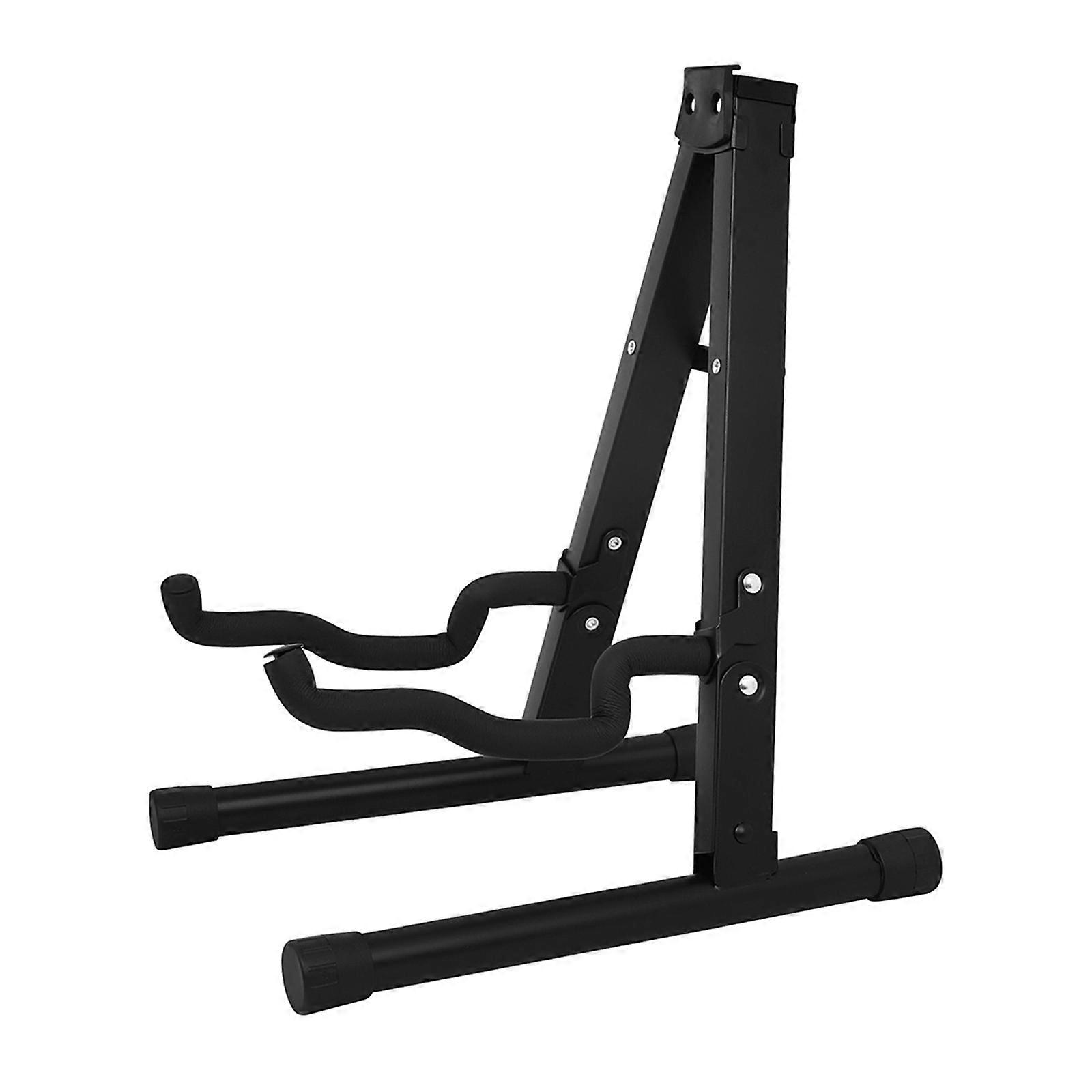 Universals Folding Guitar Ukuleles Floor Stand Metal A Frame Adjustable Floor Guitar Holder Stable and Well Constructed Multicolor