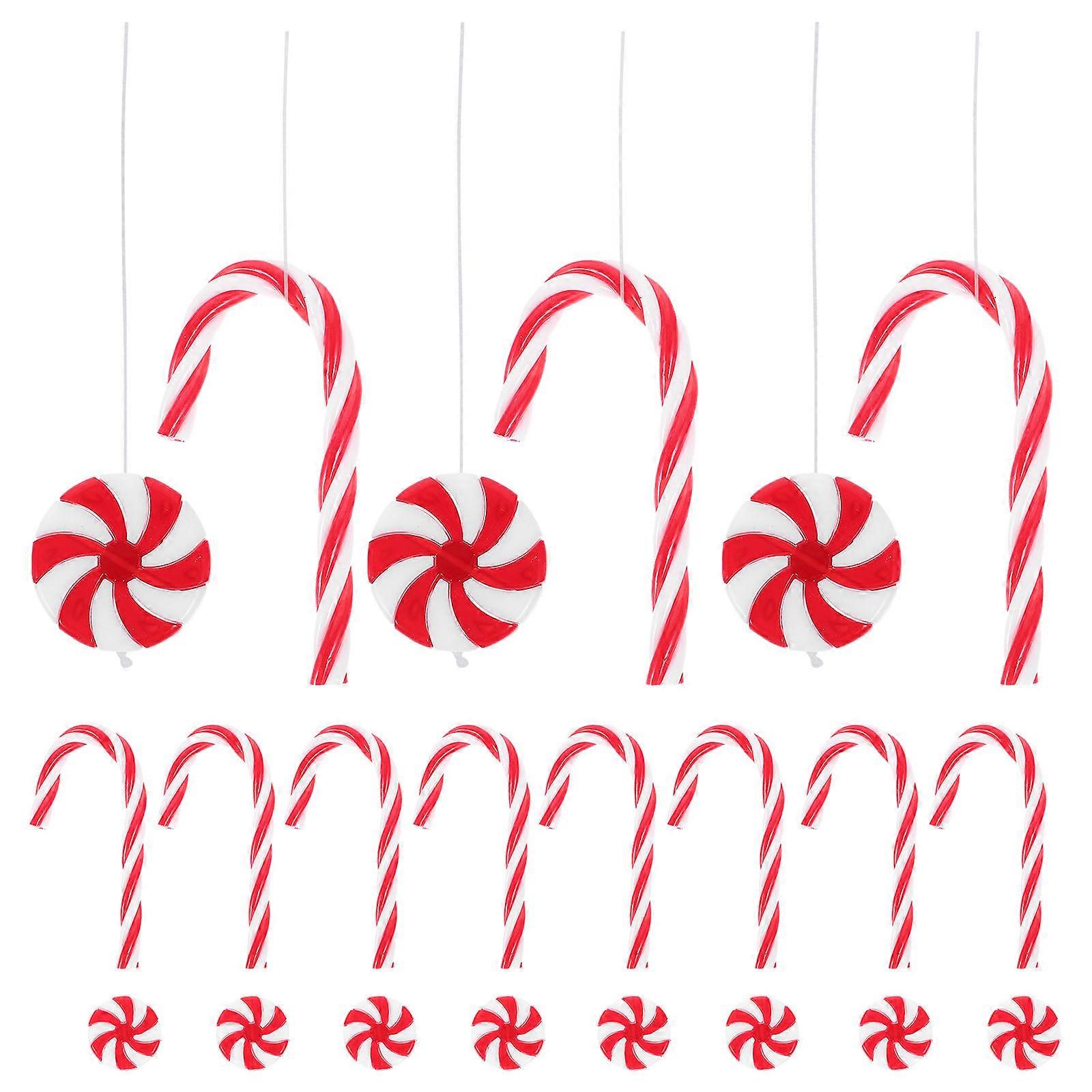 Candy Cane Plastic 1 Pack Of Christmas Cane Candy Hanging Ornaments Ideal For Garden Decoration Birthday Parties 8CM Multi Hanging 40 Pieces