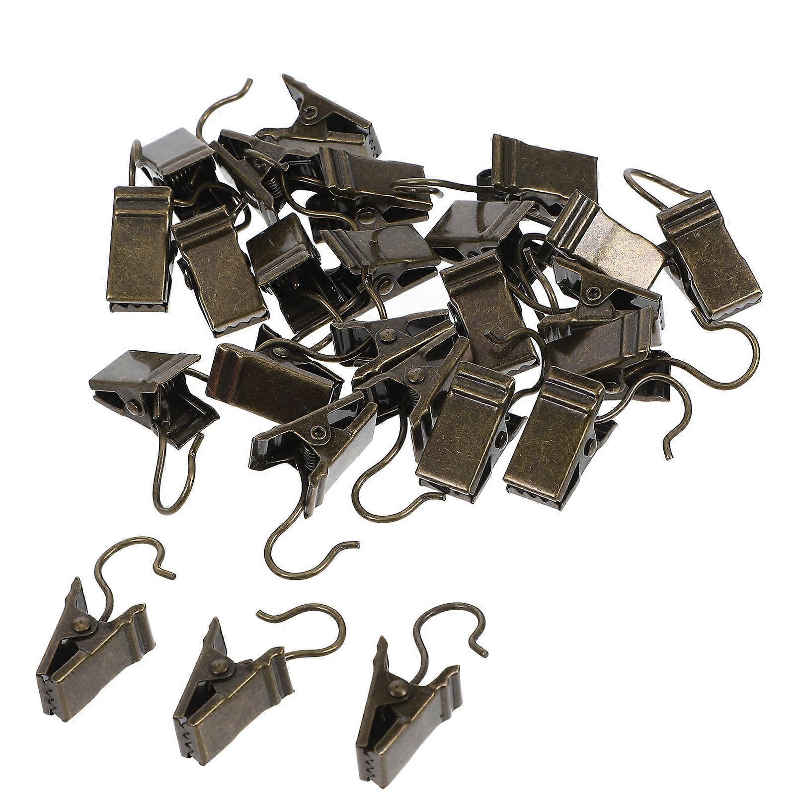 Rv Awning Hooks Iron Hanging Clips For Outdoor Camping And Bathroom Use Bronze Minimalist Design Adjustable Clip Width 25Pcs