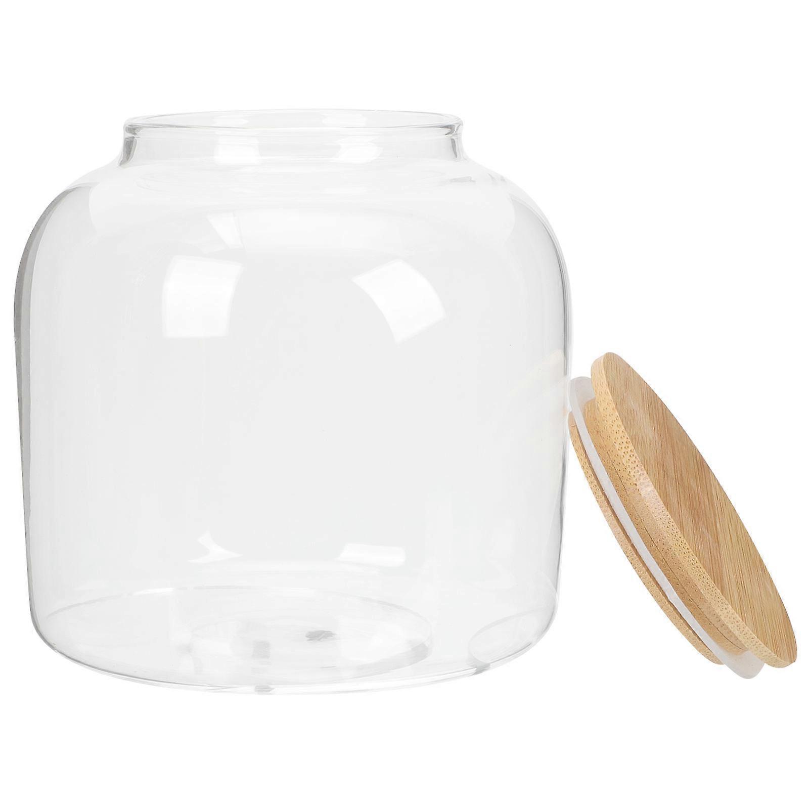 Airtight Glass Jar with Bamboo Lid for Home Use MultiFunctional Storage Container Transparent 1.5L