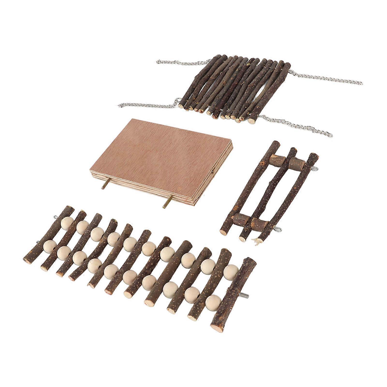 Hamster Wooden Playing Platform Log Durable Teeth Grinding Platform Ramps Playground Toys for Mouse Dwarf Hamster 