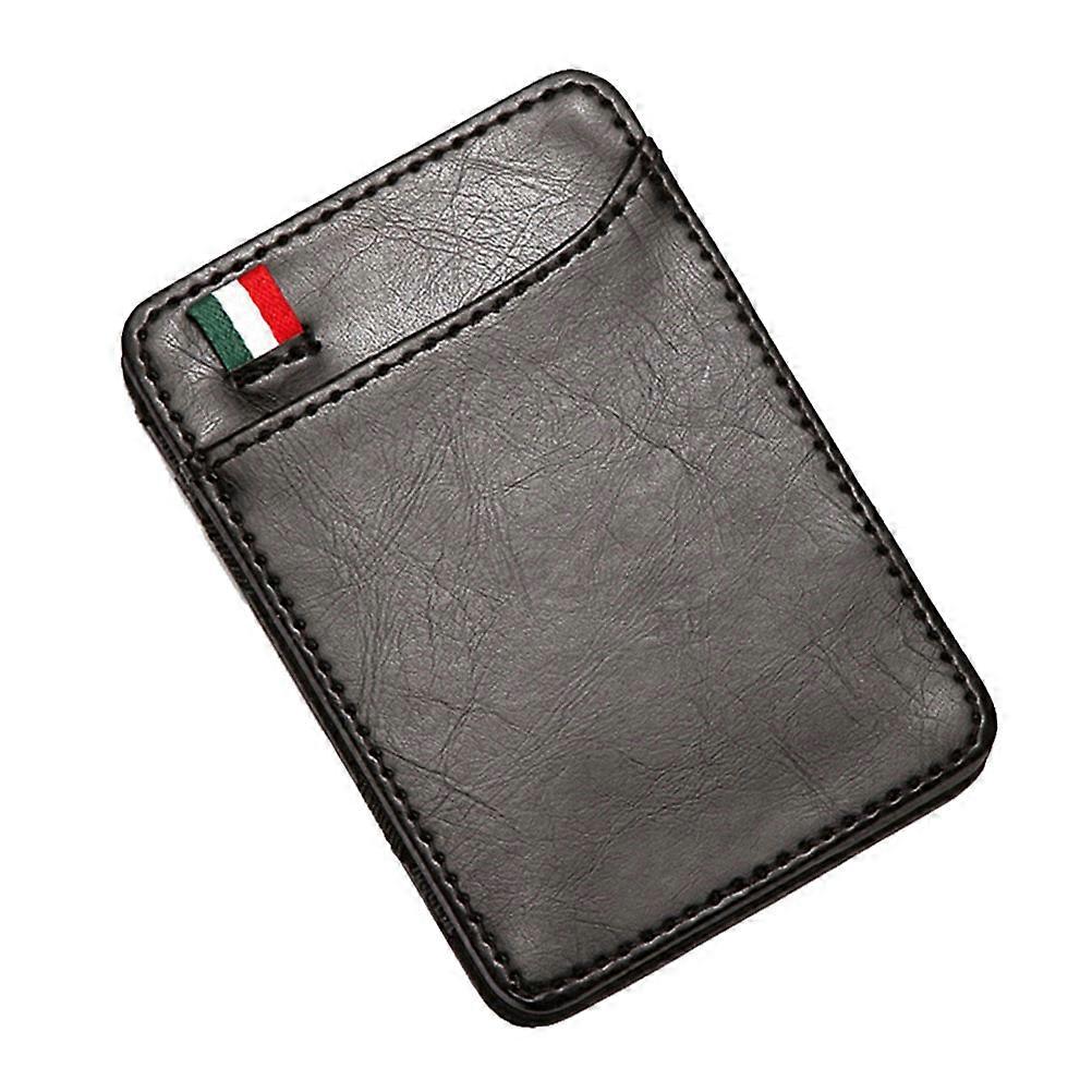 Black PU Wallet for Men Multiple Pocket Credit Card Holder Lightweight for Storage Use