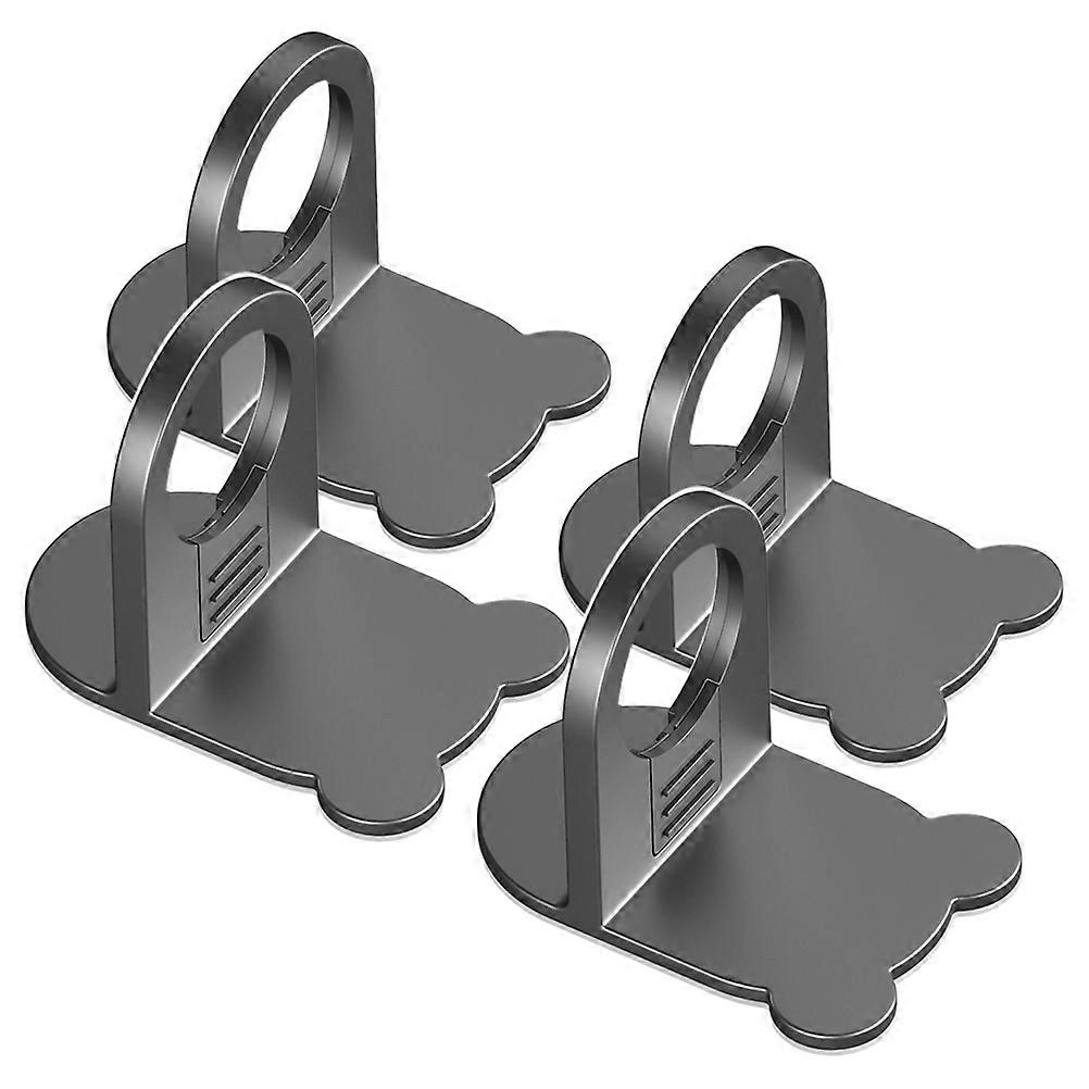 Adhesive Showergel Bottle Holder Rack ABS Material Dark Grey for Kitchen and Bathroom Use 4 Pieces