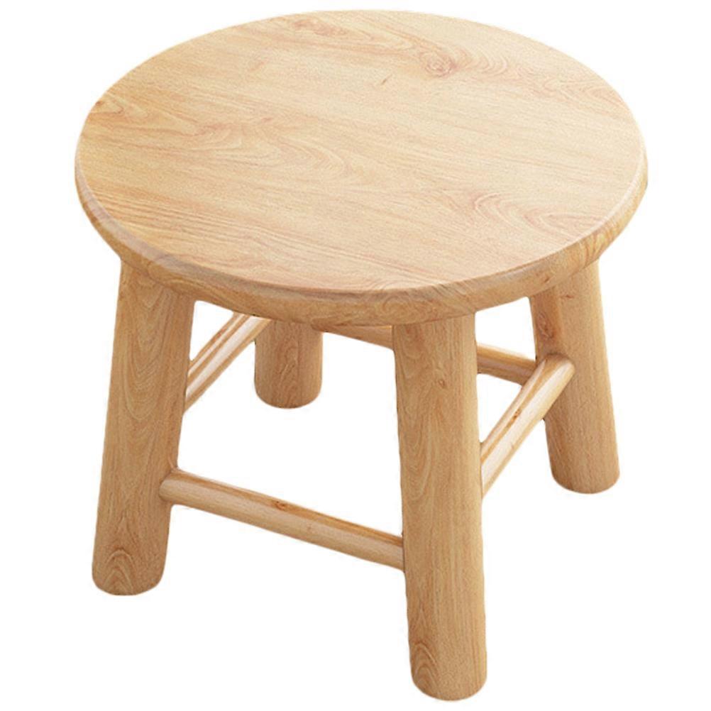 Children Stool Step Stool Multi-purpose Use Oak Wood Small Seat 26.50x26.00x26.00cm 1Set