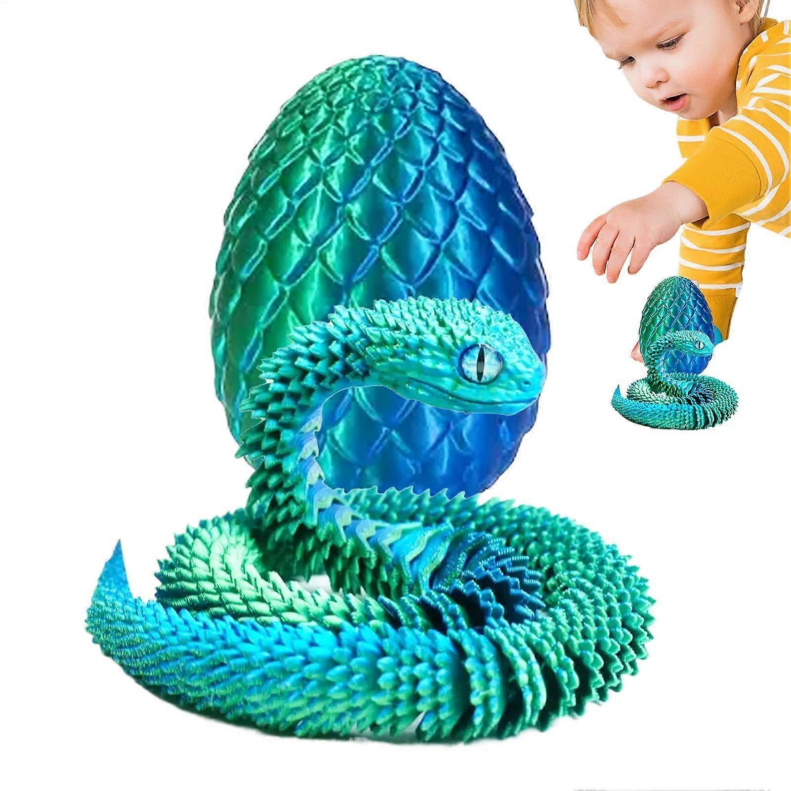 Printed Snake Egg Fidget Toy | Realistic Animal Egg Model | Reptile Decoration for Adults | Snake Prop for Collectors