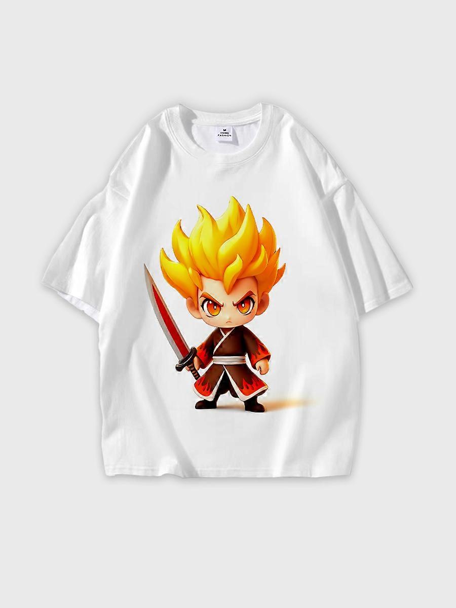 T-shirt round neck book Characters Pattern loose short sleeve P1721