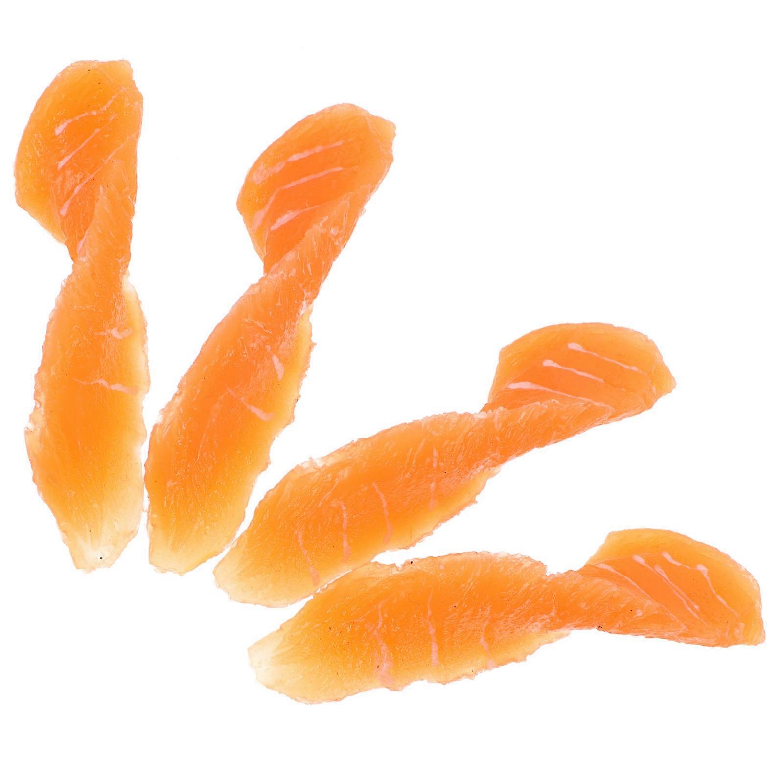 4Pcs Realistic Food Fake Salmon Decor Artificial Salmon Fake Lifelike Meat Food for Cabinet Display