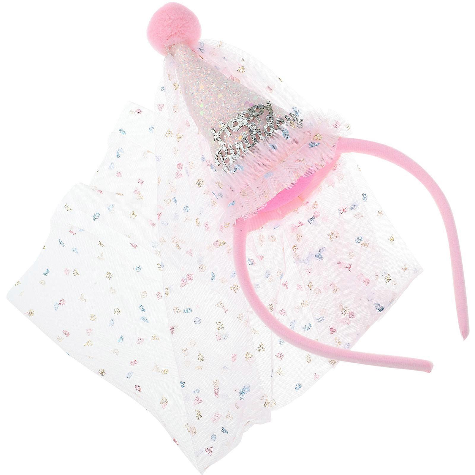 Mesh Headband Creative Design Birthday Party Accessory Golden 1Pcs