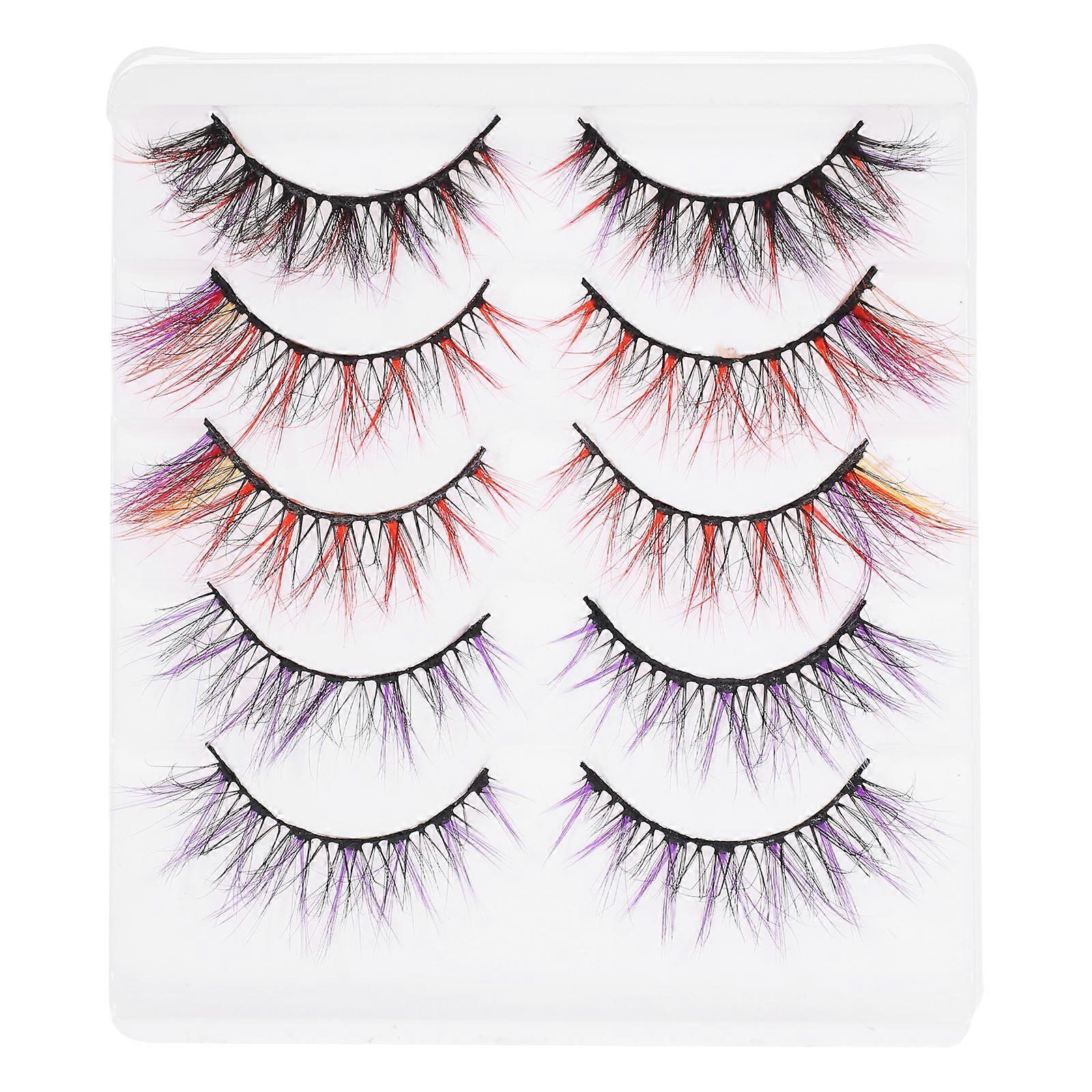 5 Pairs Assorted Color Faux for Women Cosplay and Photo Taking