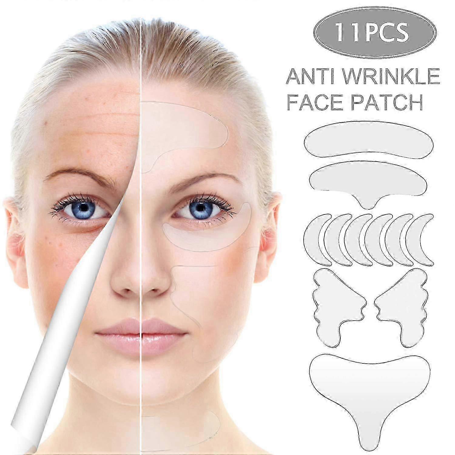 Anti Wrinkle Patch 11pcs for Forehead, Reusable Facial Pads Smoothing Wrinkles