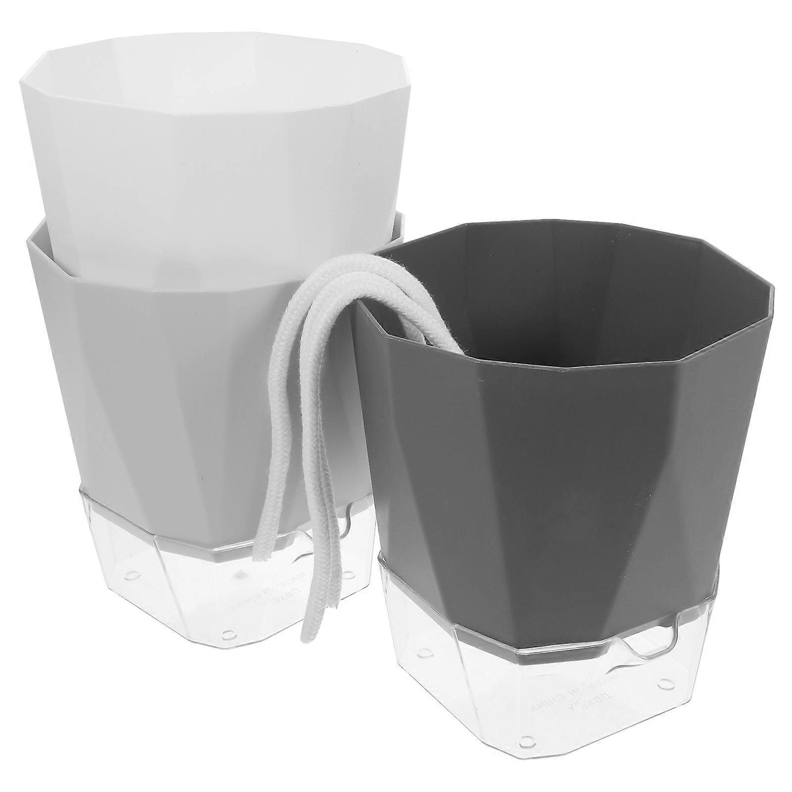 غراس ذاتي الري يمتص وعاء زهور للاستخدام الداخلي 4.72x4.72x5.11in امتصاص الماء 3 قطع