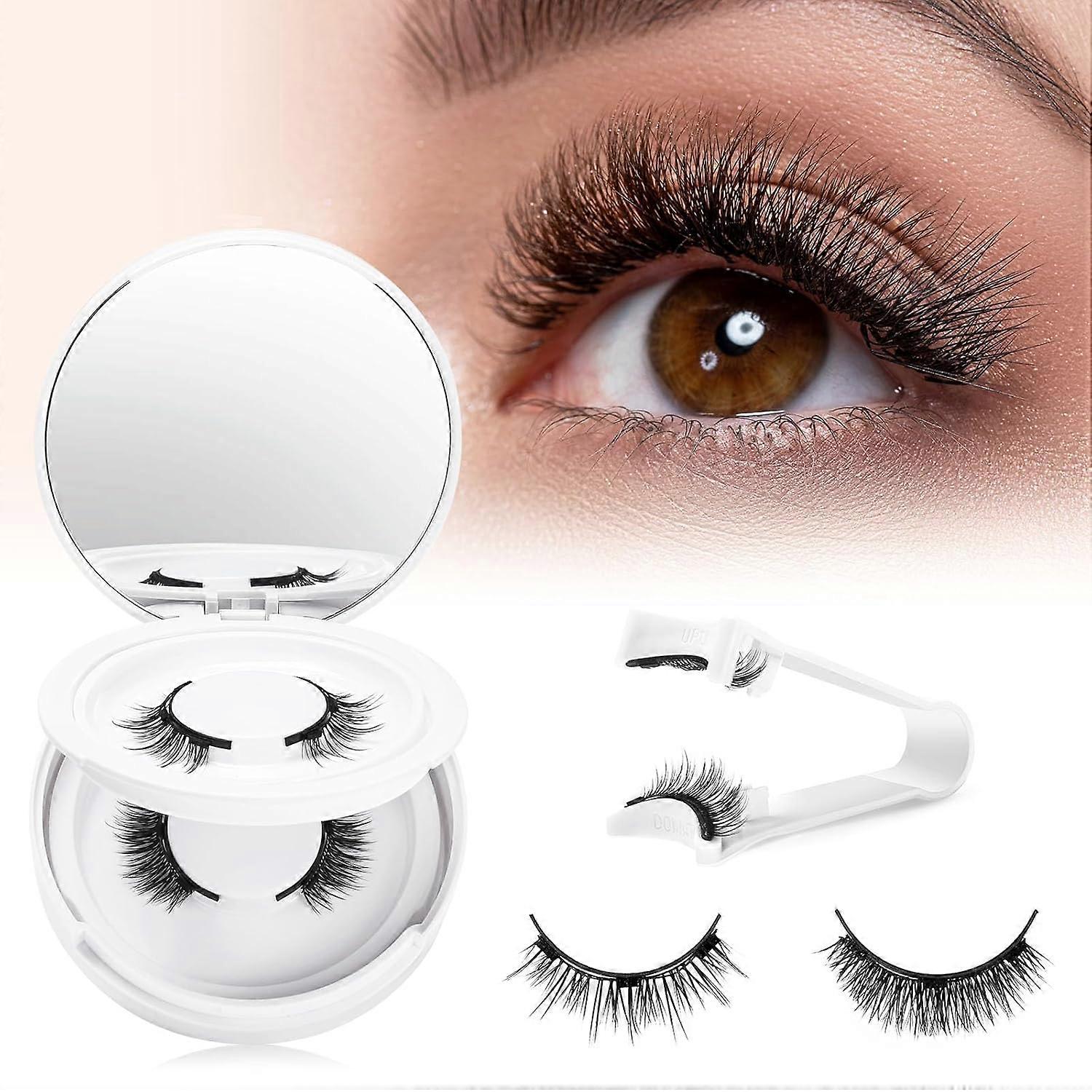 pairs of magnetic eyelashes, natural look, reusable, magnetic eyelashes with applicator, no glue or liner required, easy to put on and remove, s