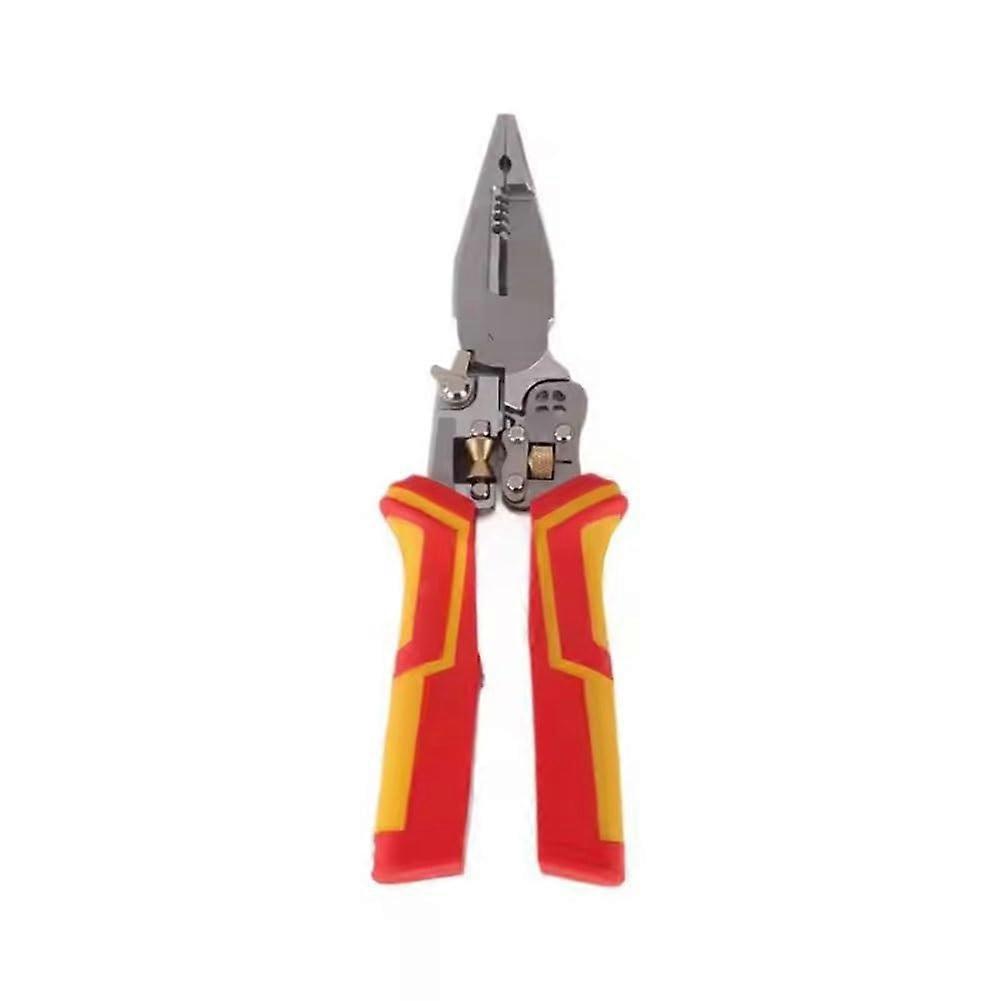 9-In-1 Wire Stripper And Crimp Tool, Stainless Steel Electrician Pliers, Cable Cutter, Clamp Pliers, Splice Tool, Multi-Function Tool