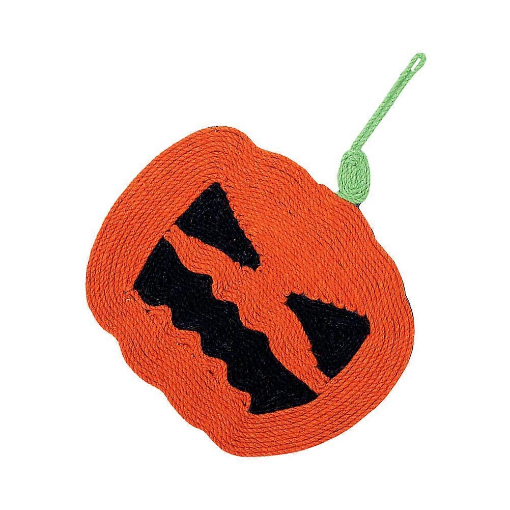 Kitten Supplies Pumpkin Shaped Cat Scratcher Sisal Kitten Scratching Board Home Use Orange 33X27X1.4CM Claw Sharpening 1Pcs