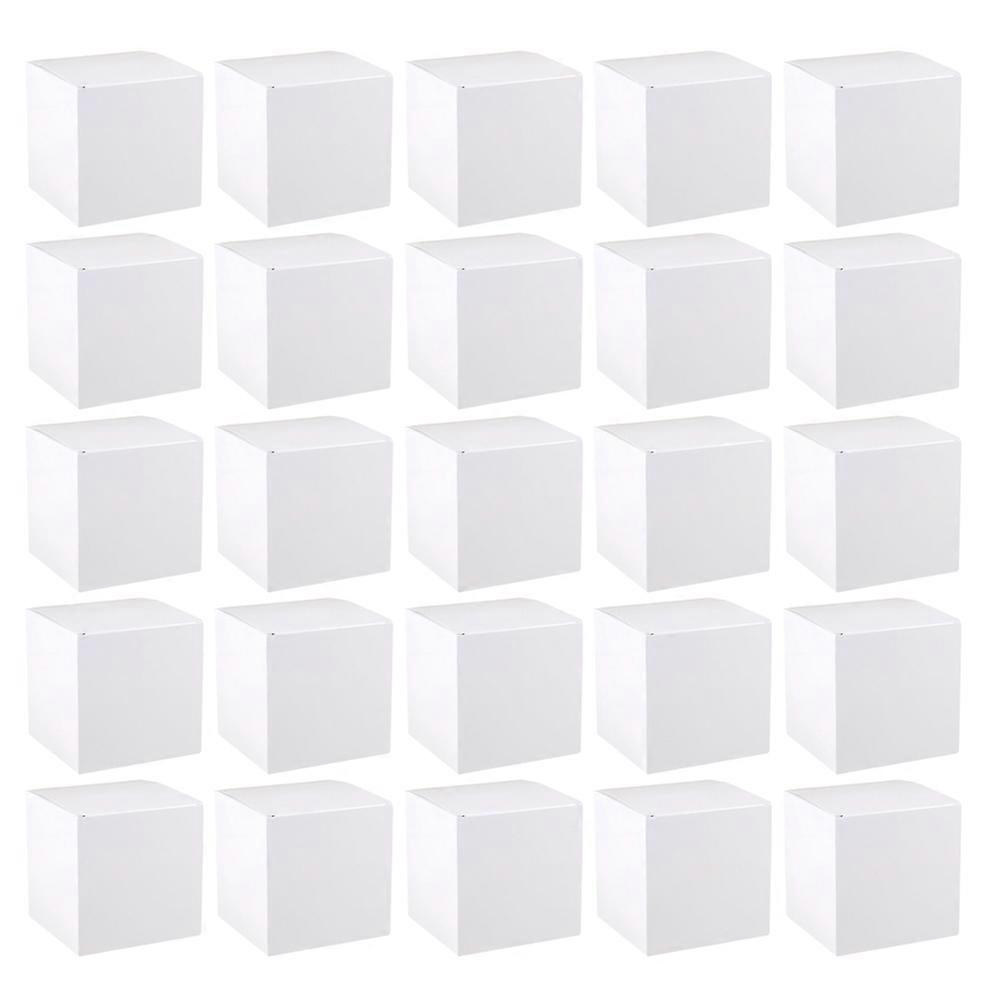 30pcs White Square Gift Boxes Foldable Packaging Case Paper Storage Container for Craft 10x10x10cm