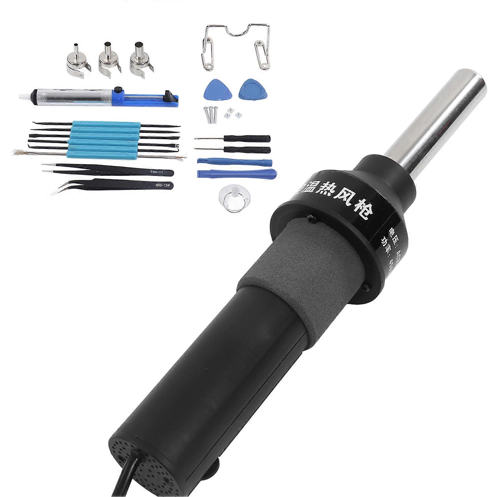 Portable LCD Display Hot Air Gun Adjustable Electronic Heat Gun Soldering Desoldering Tools EU Plug 220V 