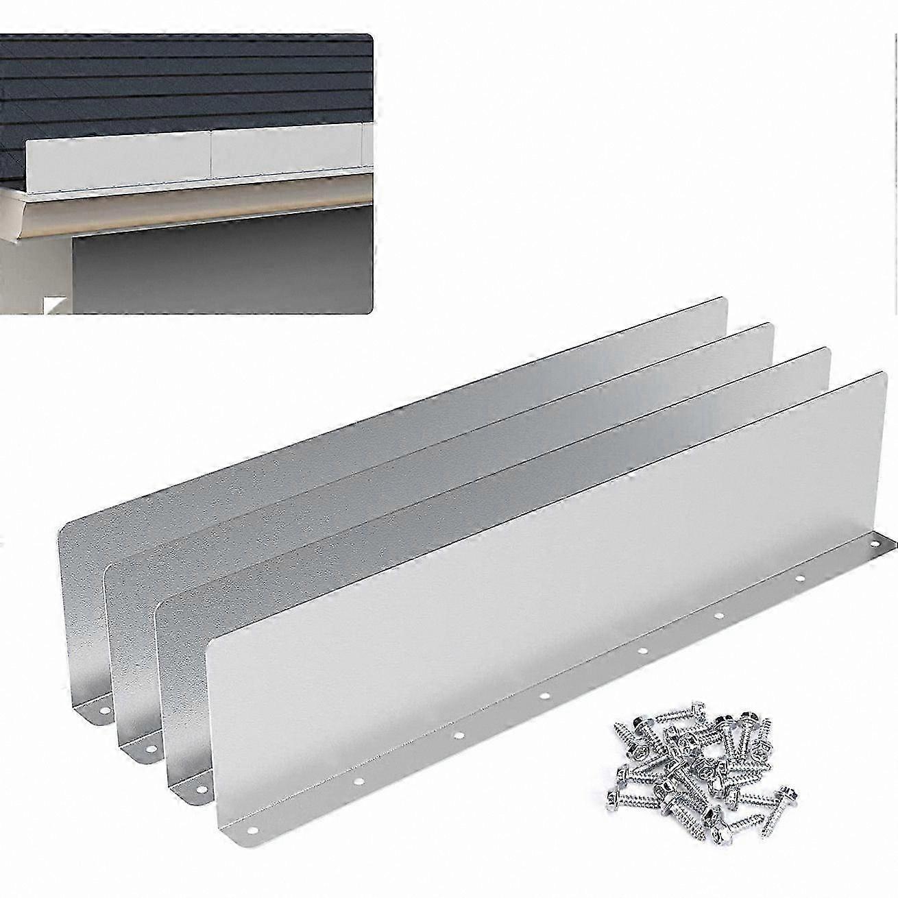 4PCS Gutter Splash Guards with Screws for Residential Roof Downspout Rain Diverter Flat Shingle Gutters Protection Solution