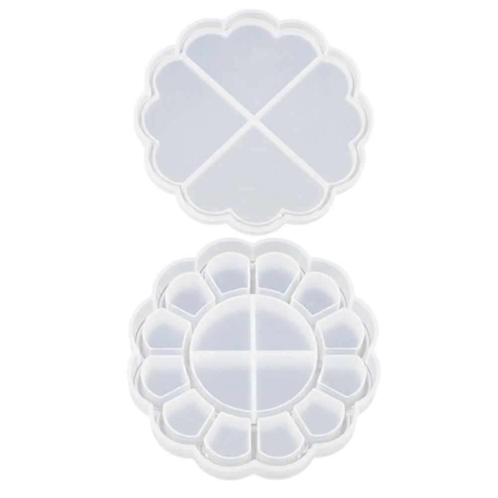 Silicone Flower Lace Storage Box Mold with Lid for Epoxy Resin Art Crafts 1 Set