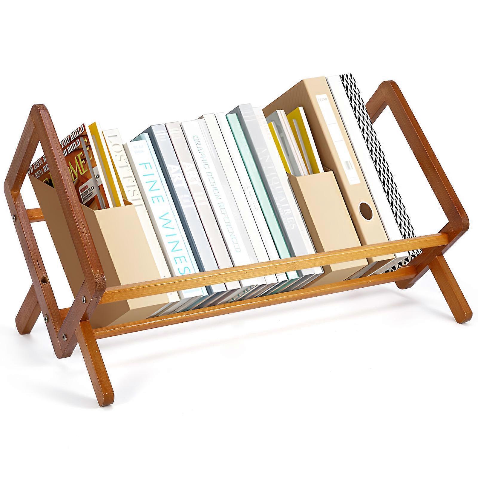 Solid Wood Desktop Mini Storage Bookshelf (40cm)