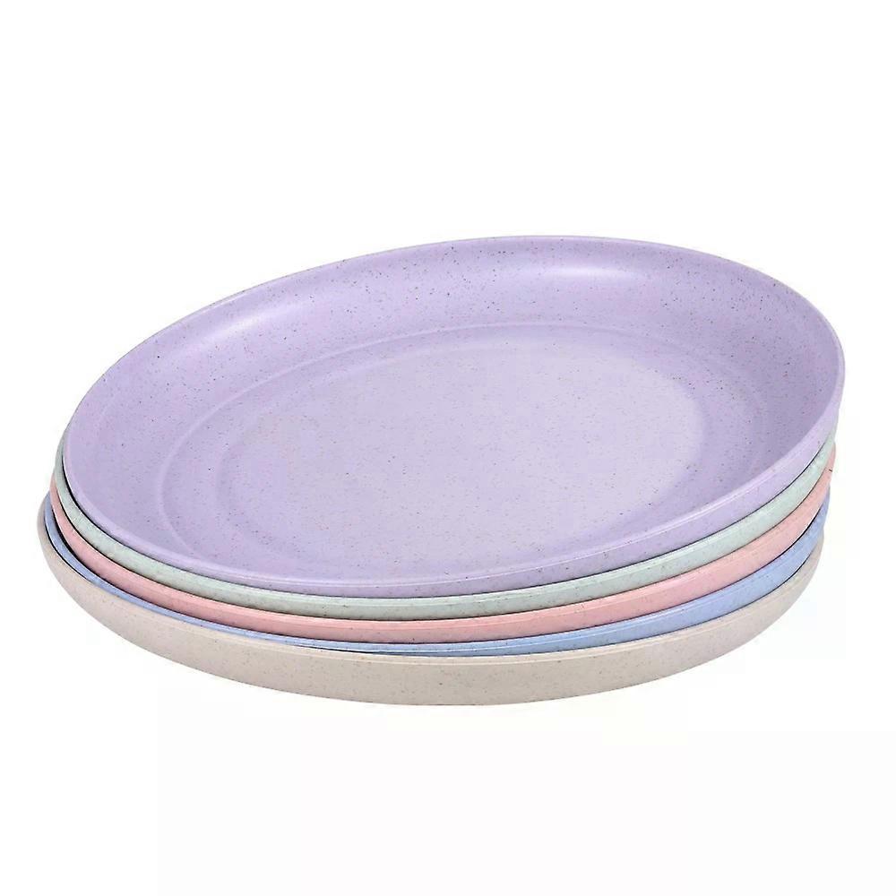 Straw Tableware Set, 5 Pcs Lightweight Unbreakable Dinnerware for Child Baby