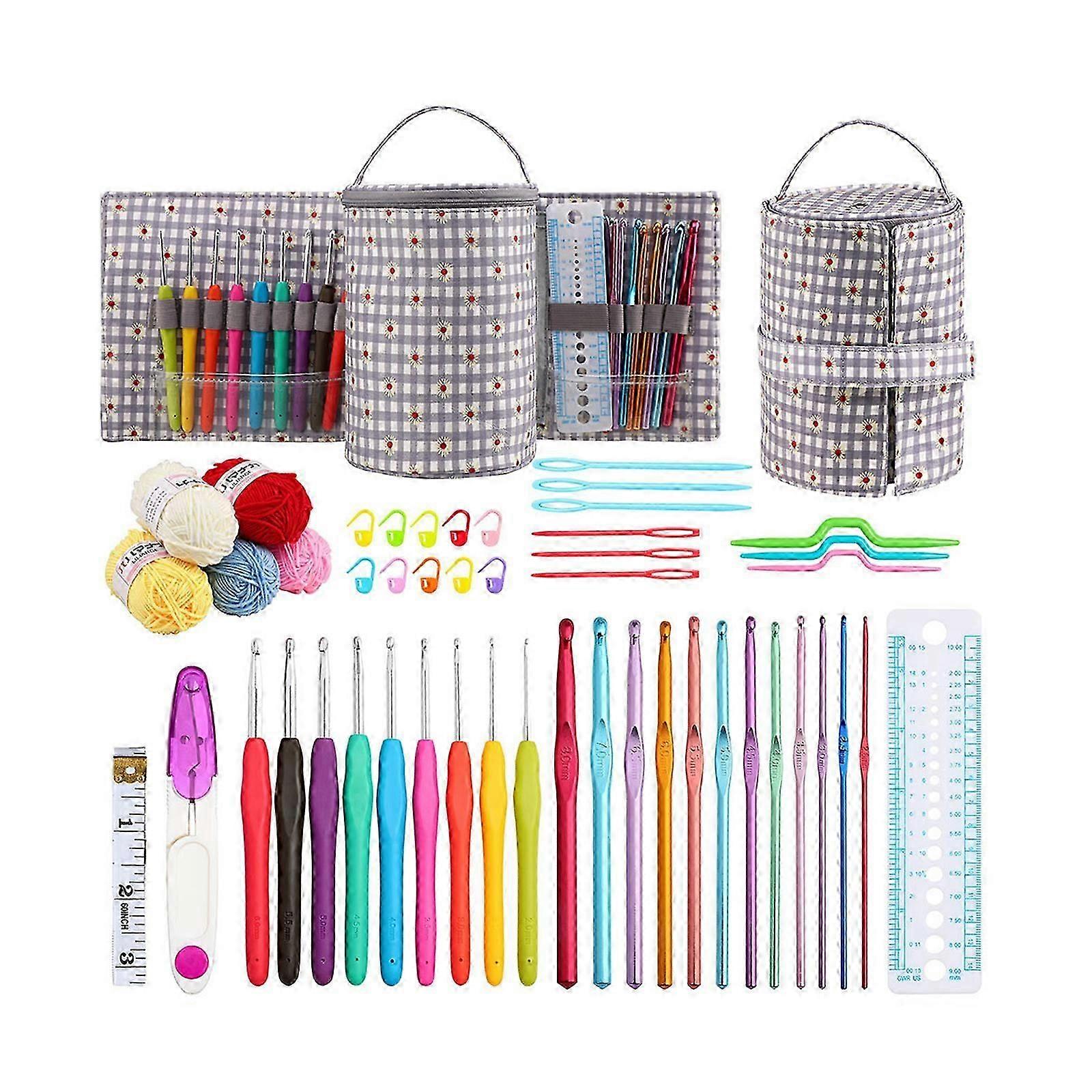 Crochet Hooks Knitting Needles Set Practical Crochet Hooks Set Ergonomic Handle Crochet Needles Tools for Arthritic-Hand