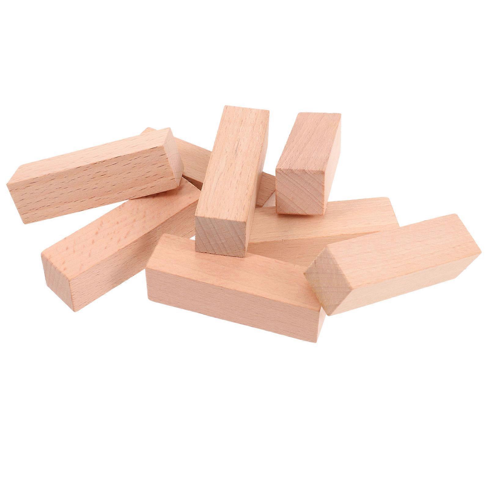 Wooden Stamp Blanks for DIY Craft Projects Light Brown Color Durable and Safe 8pcs