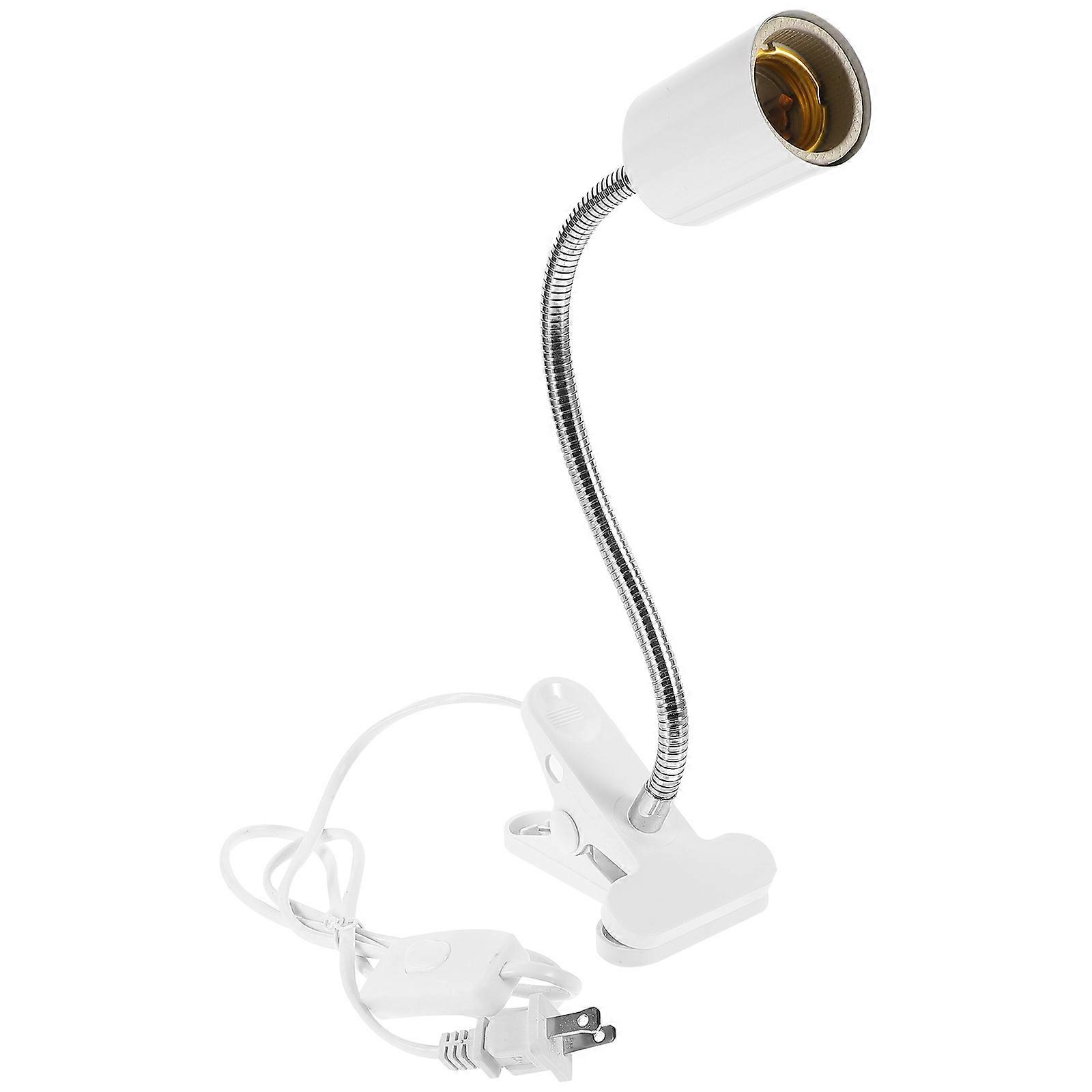Clip Lamp Holder Adjustable Light Stand Clamp Holder For Home Users And Office Workers White 1Set
