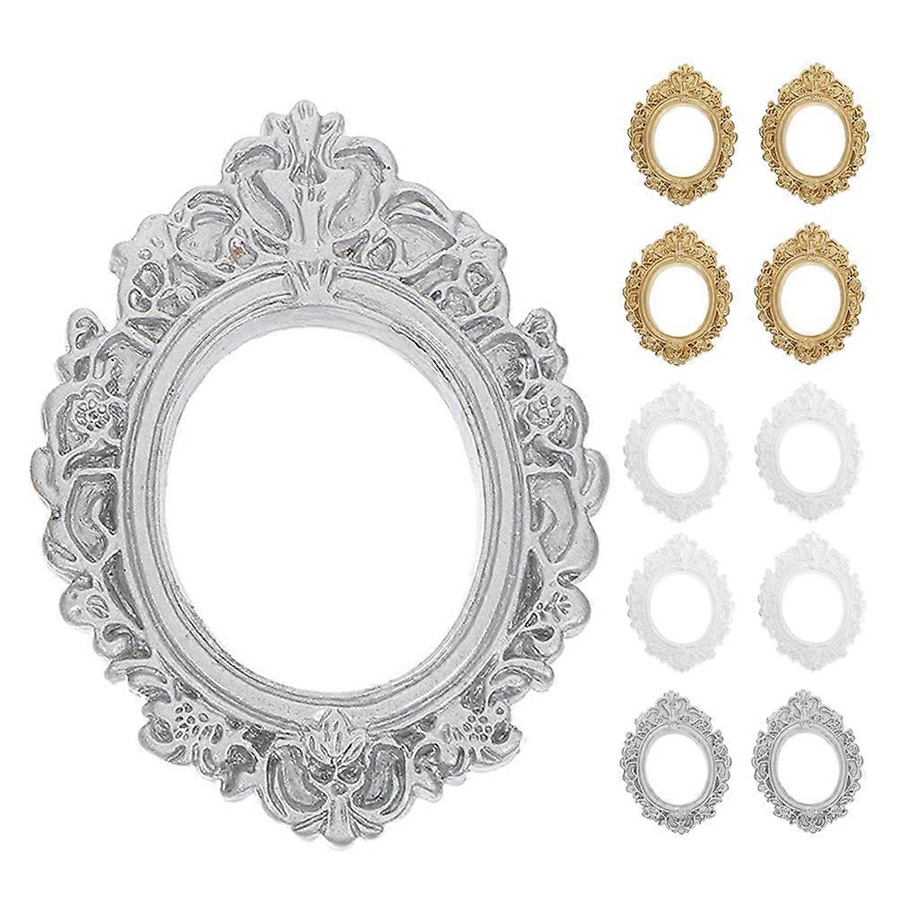 12pcs Assorted Mini Resin Photo Frames for Decoration Retro Jewelry Display and Phone Case Decor