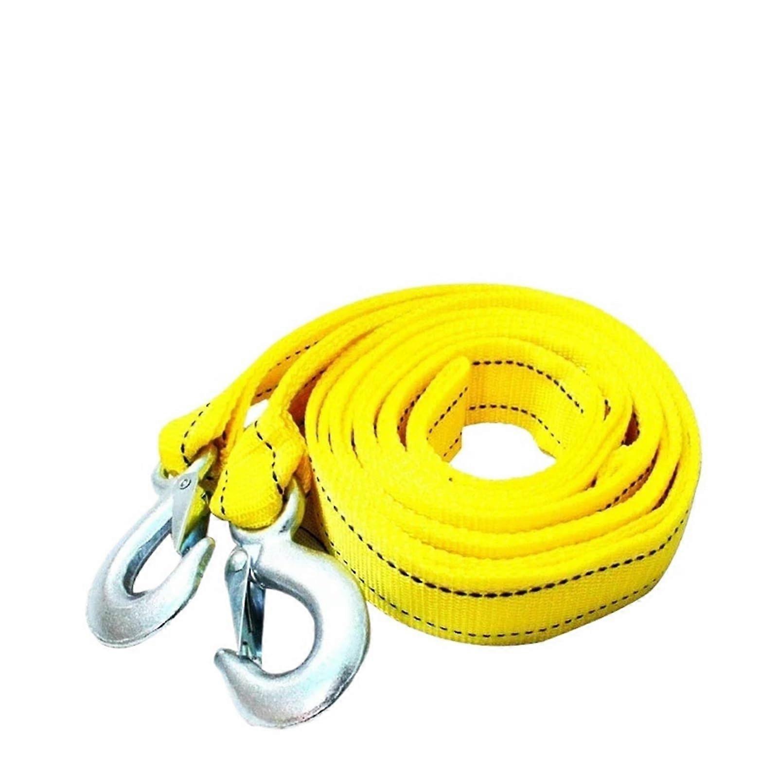 4M Heavy Duty Towing Cable 5 Ton Auto Recovery Strap with Hooks for Trailers Vans and SUVs Roadside Assistance