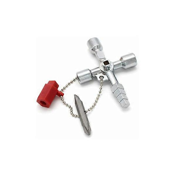4-Way Multifunction Key, Universal Cabinet Key (Silver)