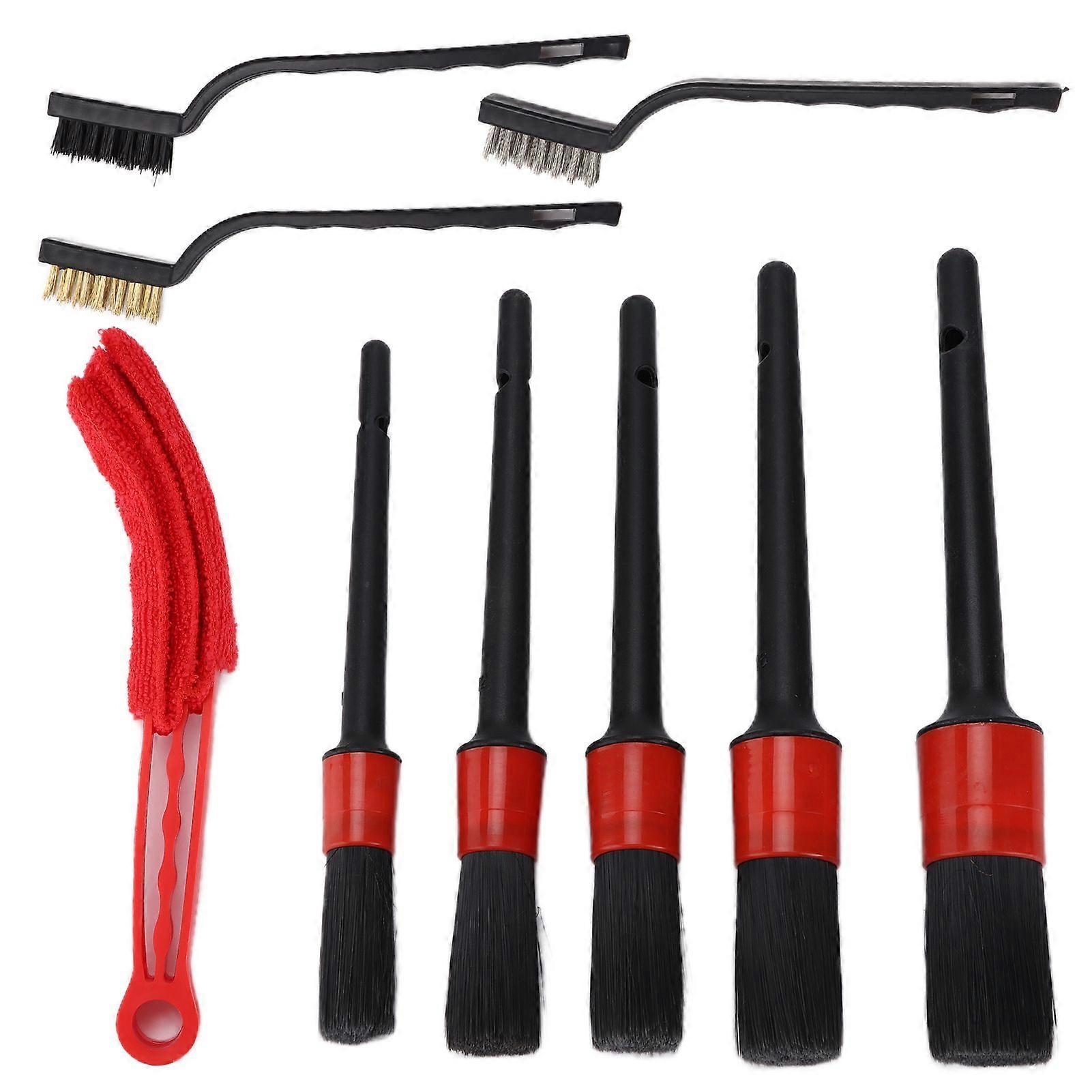 car detailing brushes set for interior and exterior cleaning