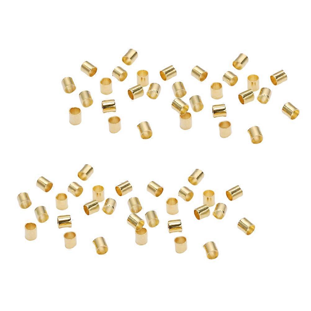 1500PCS Tiny Copper Tube Crimp Beads for Jewelry Making DIY Handcraft Golden 2mm