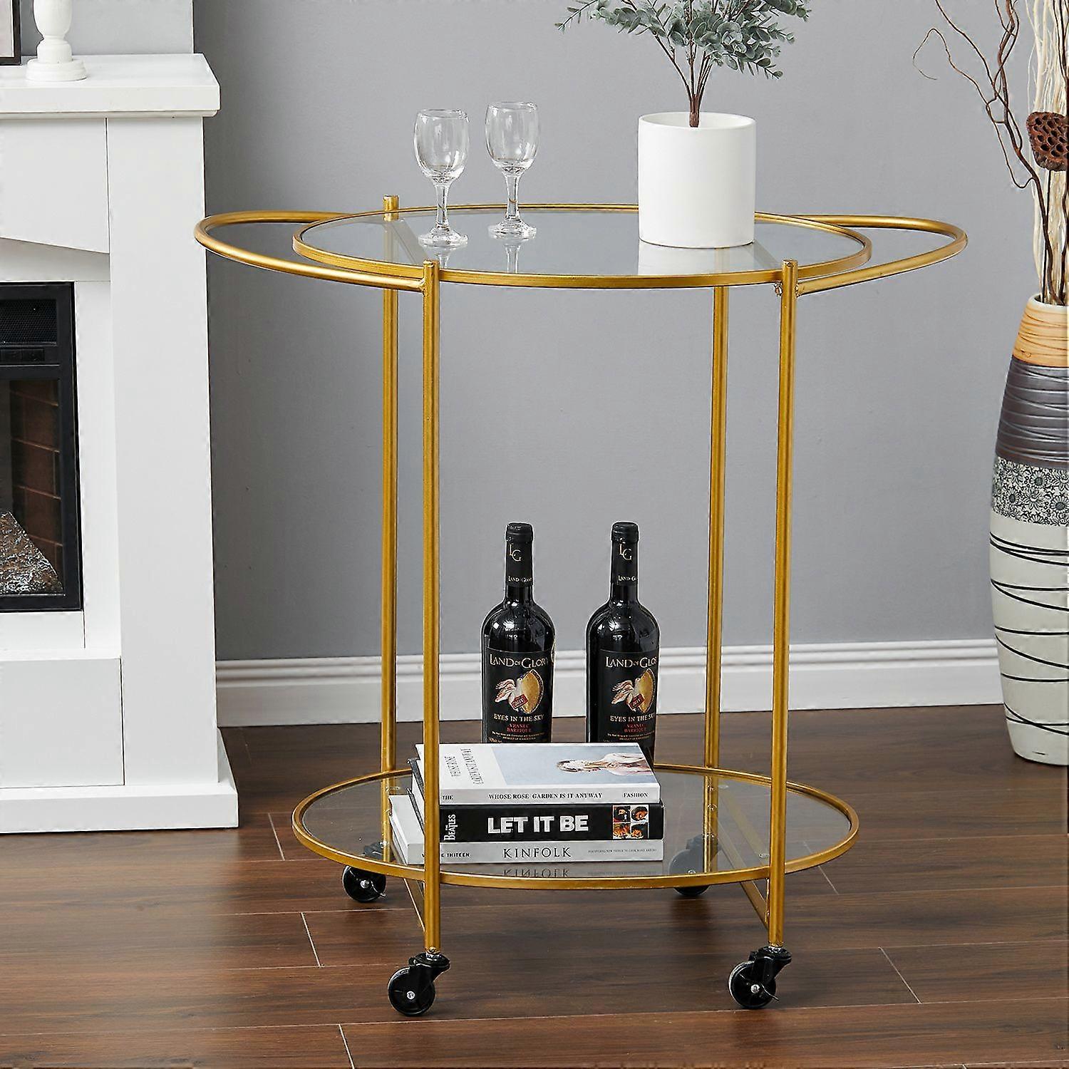 Drinks Kitchen Trolley Serving Bar Cart on Wheels