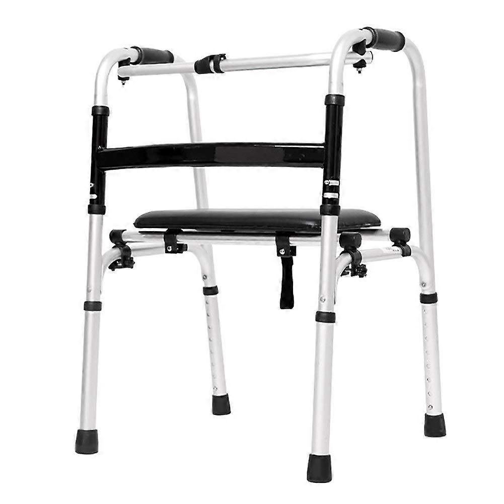 Lightweight Folding Walker with 2 Wheels, Seat, and Storage Bag, Adjustable Height Aluminum Rollator for Seniors, 180 kg Capacity