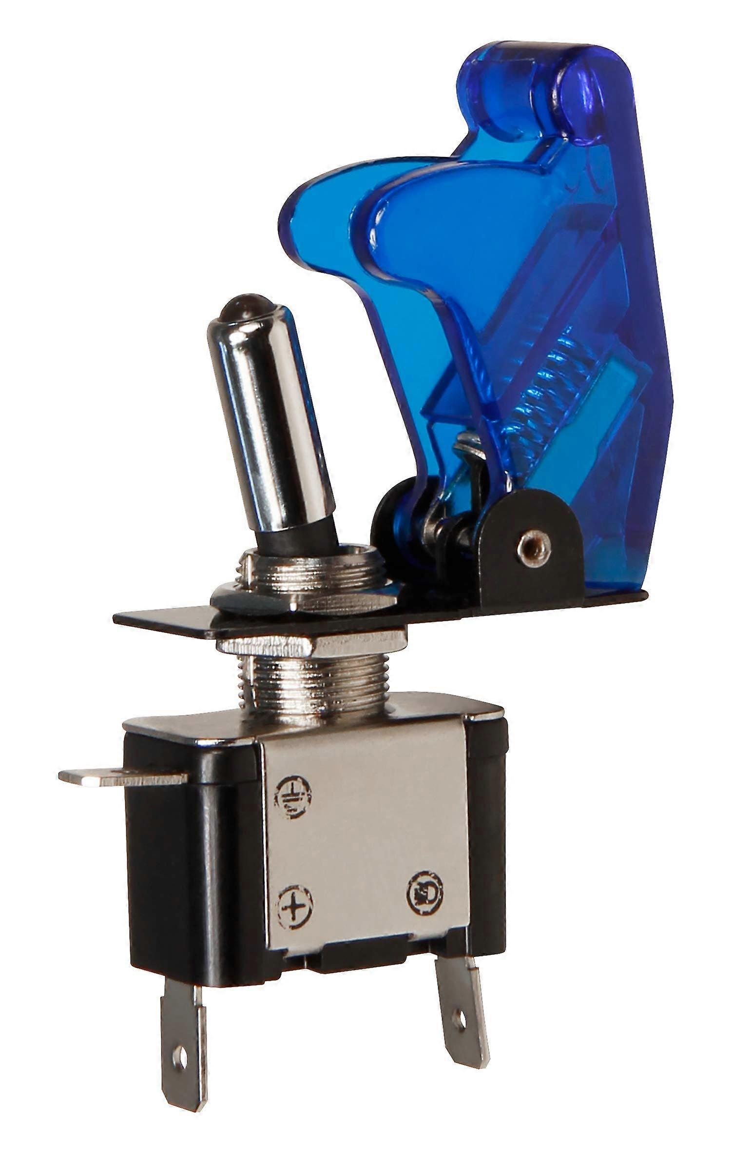Kill Switch with Protective Lid and LED Light, Blue/Clear, Switching Capacity 12 V/35 A