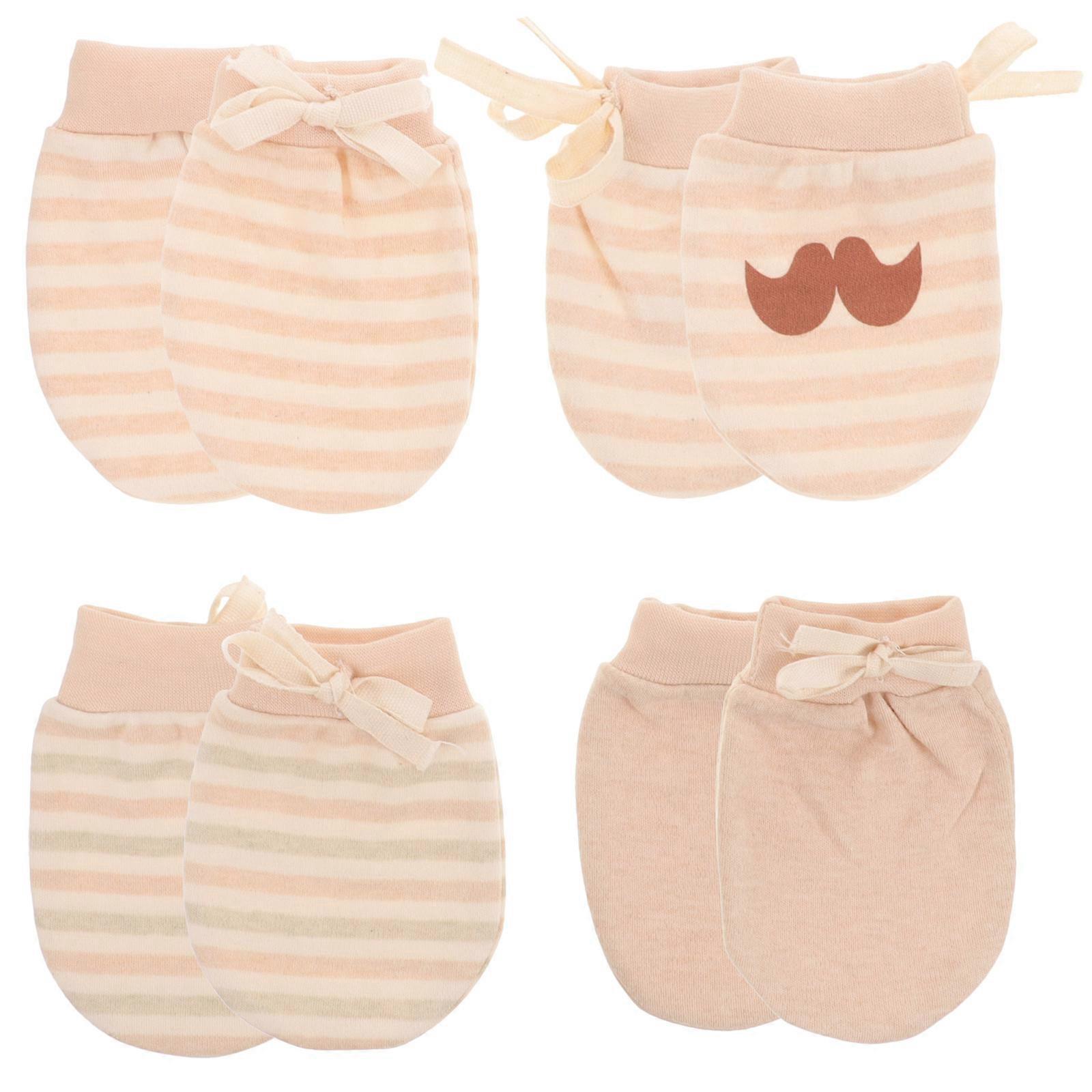 2 Pairs Soft Cotton Mittens for Newborns – Adorable & Skin Friendly Gloves for Boys and Girls – No Scratch Hand Protection