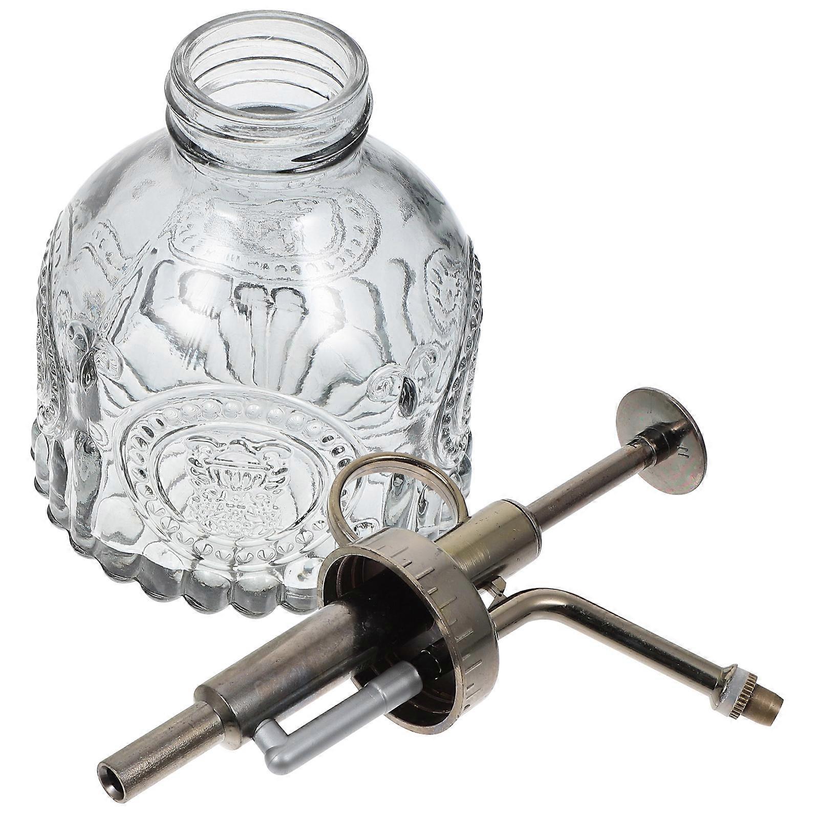 Vintage Glass Watering Can with Sprayer, Decorative Plant Mister for Gardening, Spill Proof Water Pot with Visible Water Level for Succulents and