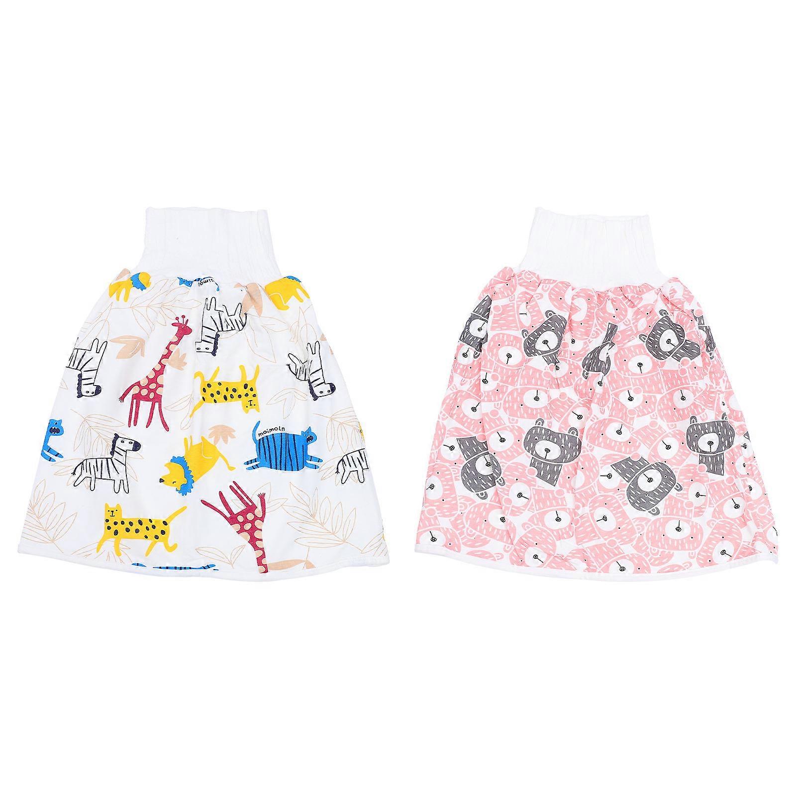 High Waist Cotton Training Pants for Newborn 2pcs Diaper Cover for Potty Training, Comfortable Fit with Cute Zebra, Giraffe and