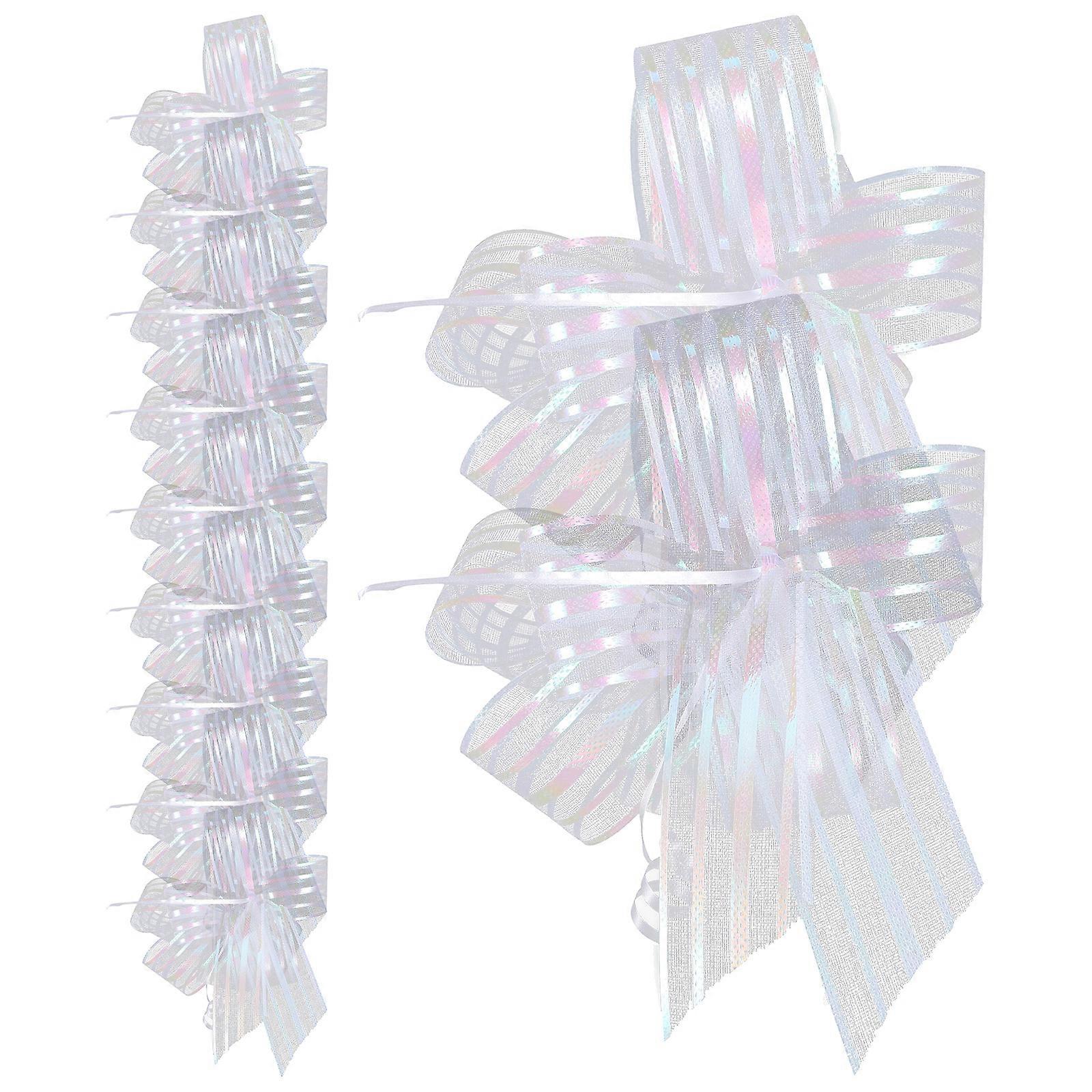 Chiffon Gift Bows 20Pcs White for Decorative Gift Wrapping with Time-Saving Use