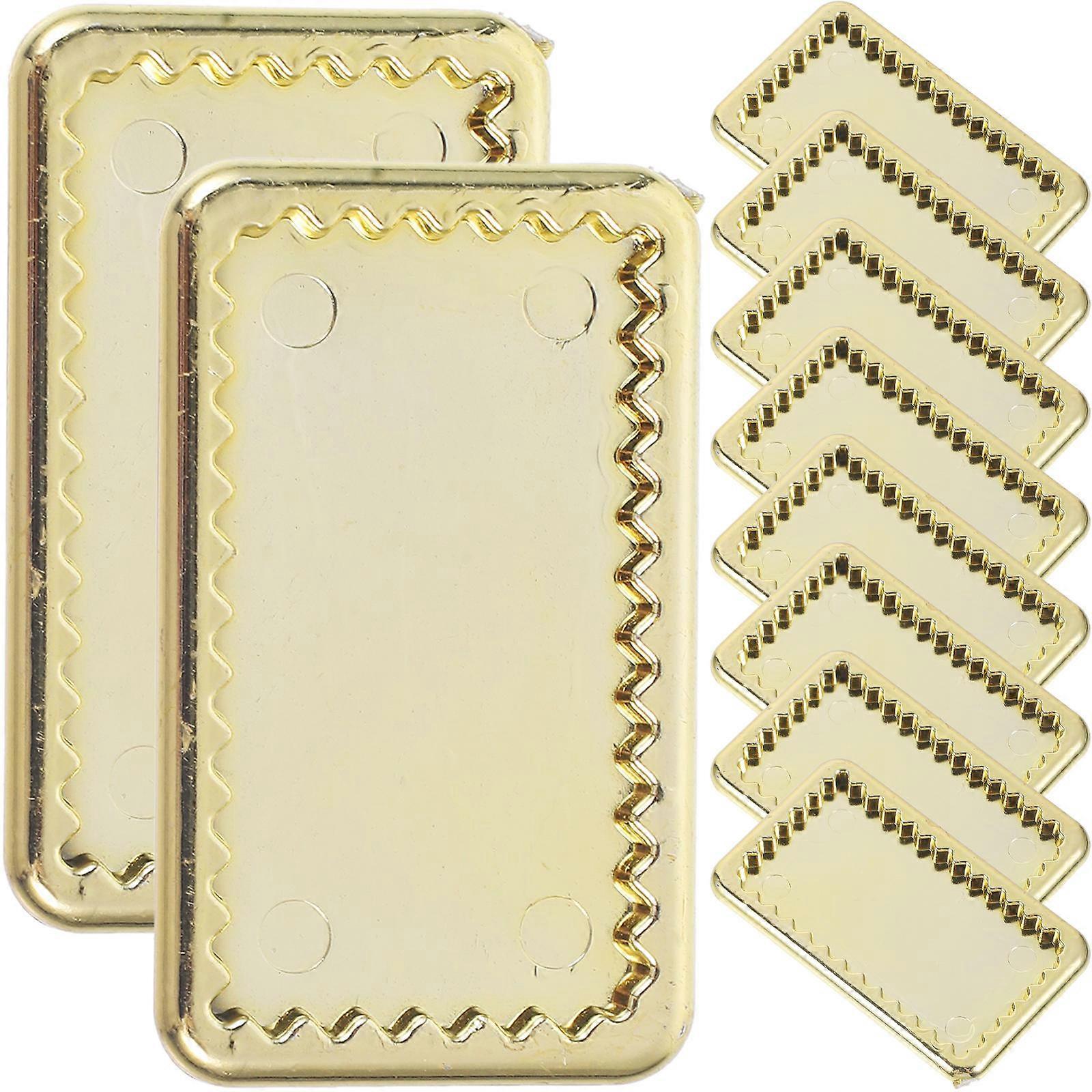 Golden Miniature Plates for Decor Lightweight Small Size Plastic 10 Pieces