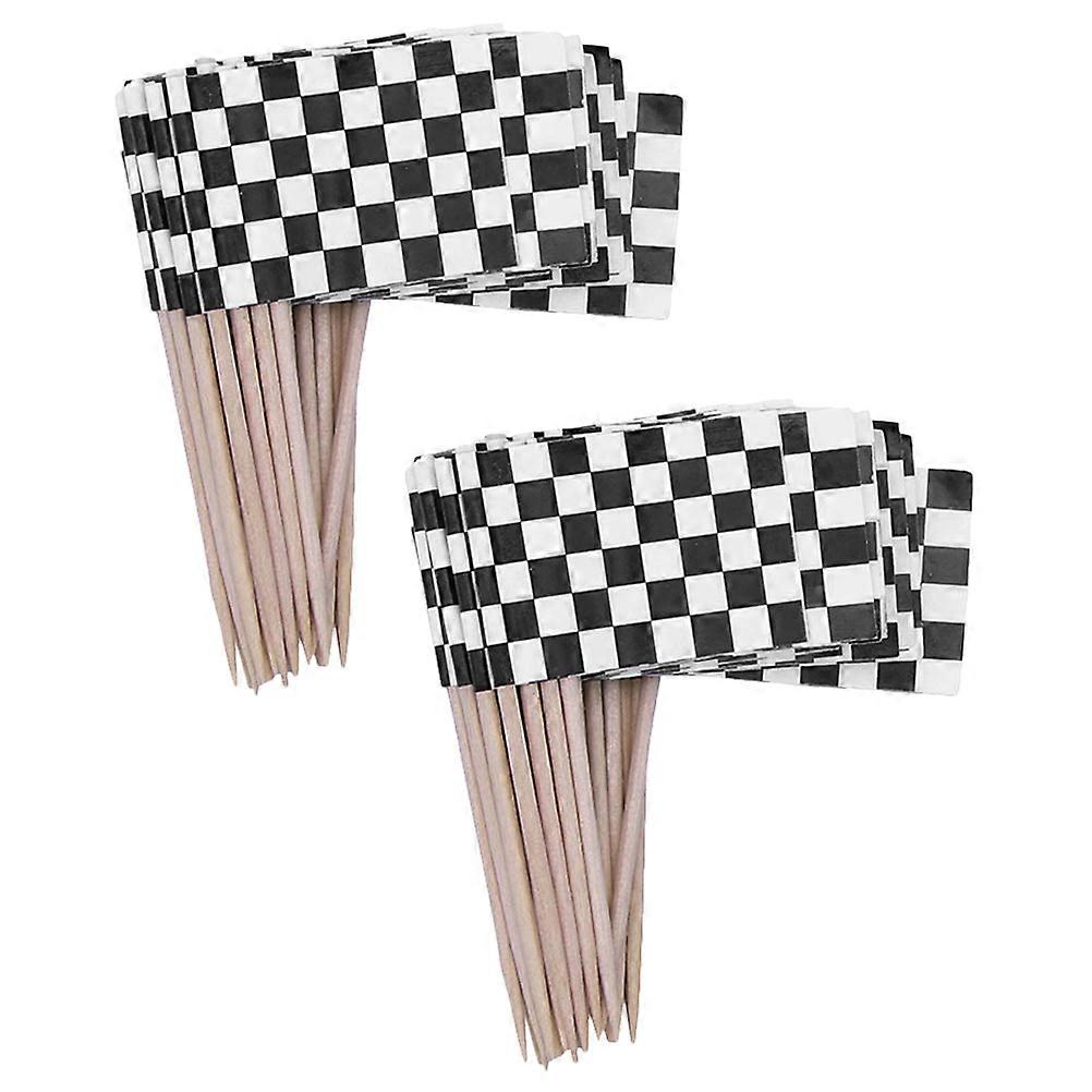 Racing Flag Cupcake Picks for Decoration with Paper Material and Multi Color 48 Pcs