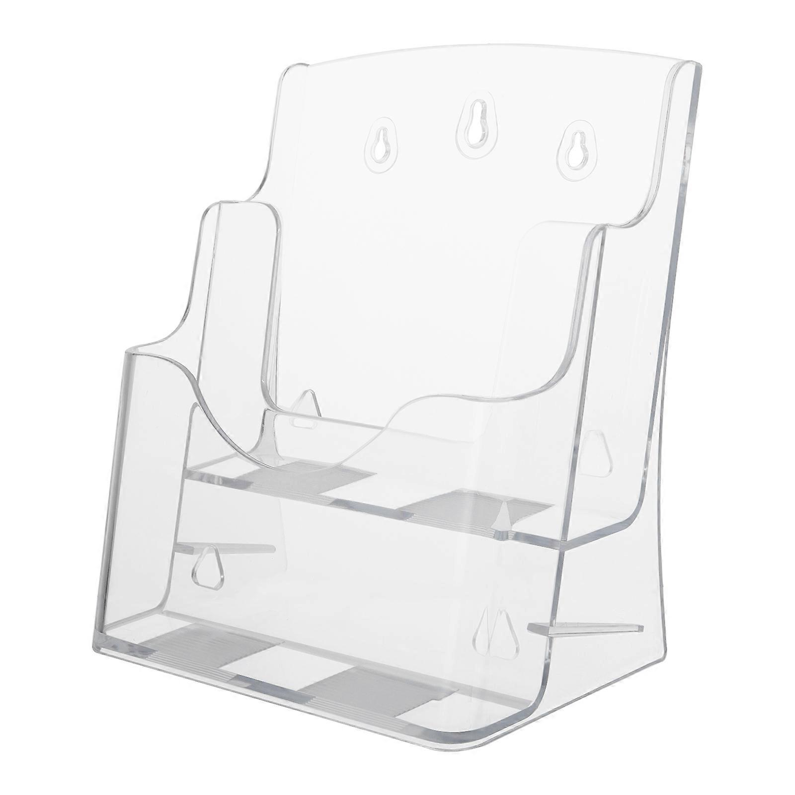 Clear Display Stand Multi-Tier Organizer For Desktop Magazines And Documents 20.5X17X11CM Acrylic 1Pcs