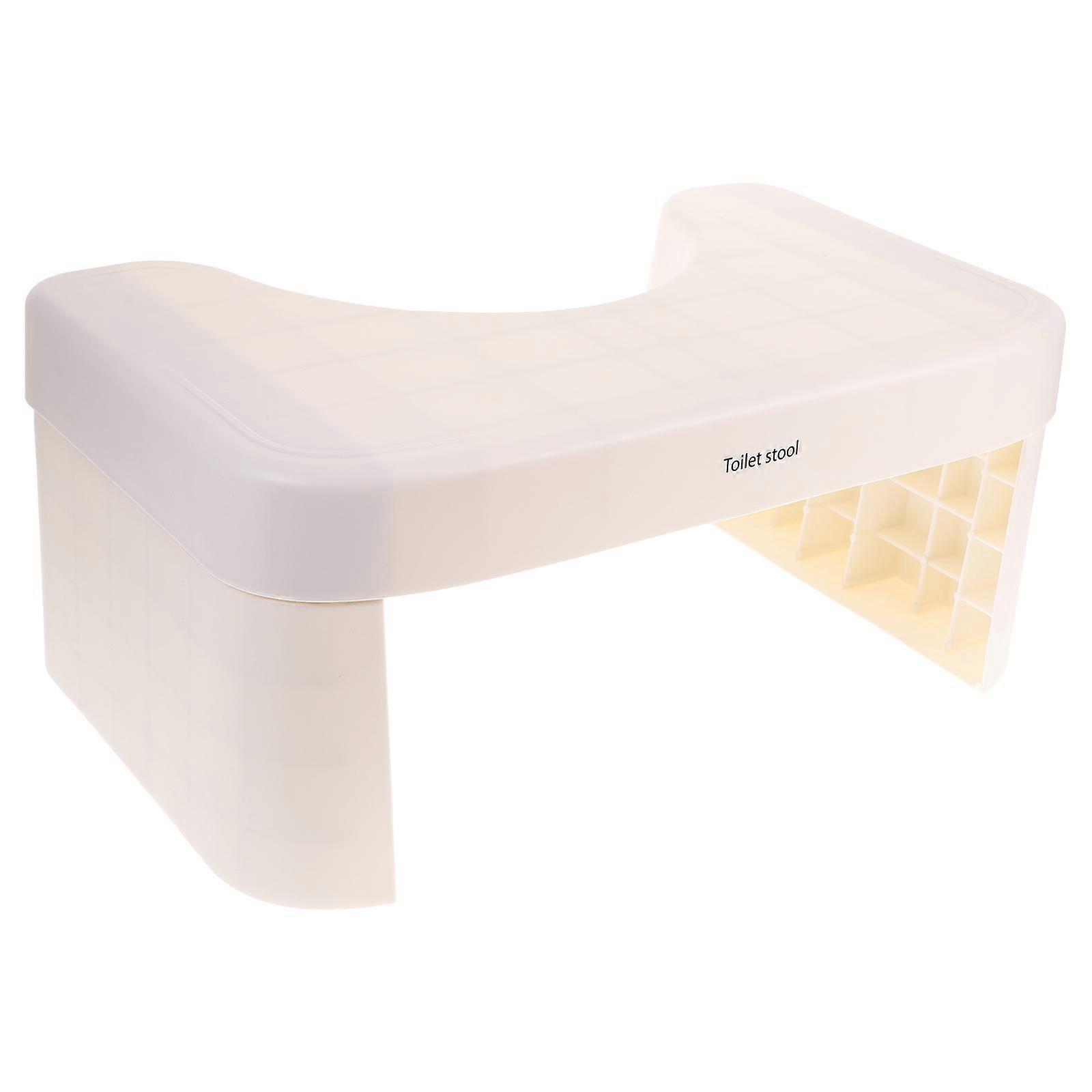 White Plastic Toilet Stool for Home with Stable Support and Non Slip Protection for