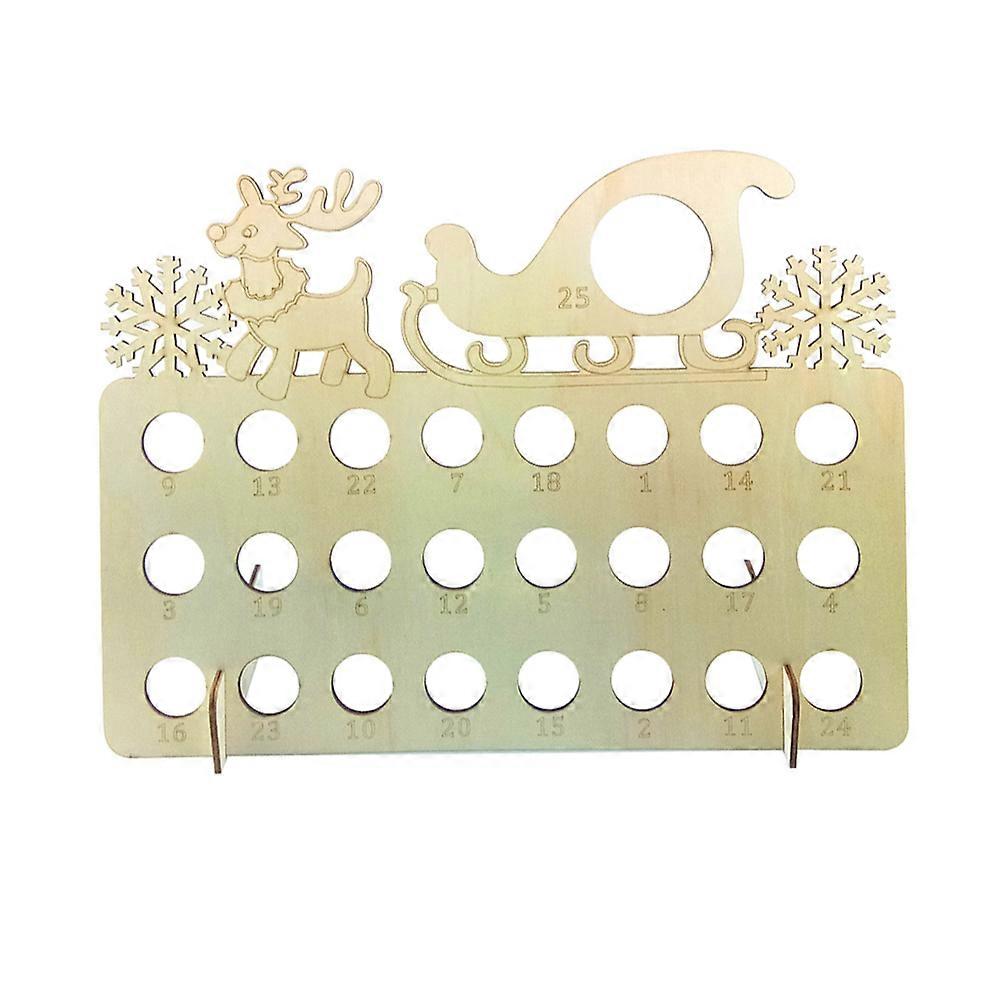 Khaki Color Wooden Calendar Rack For Store Display And Holiday Chocolate Presentation 1Pcs