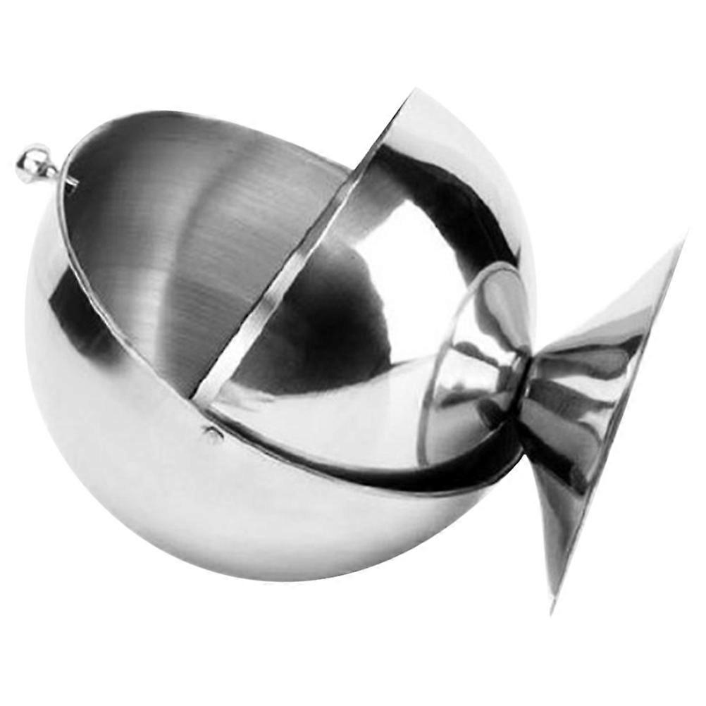 Desktop Trash Bin Creative Covered Design Waste Storage Small Shaped Design Silver 1Pcs