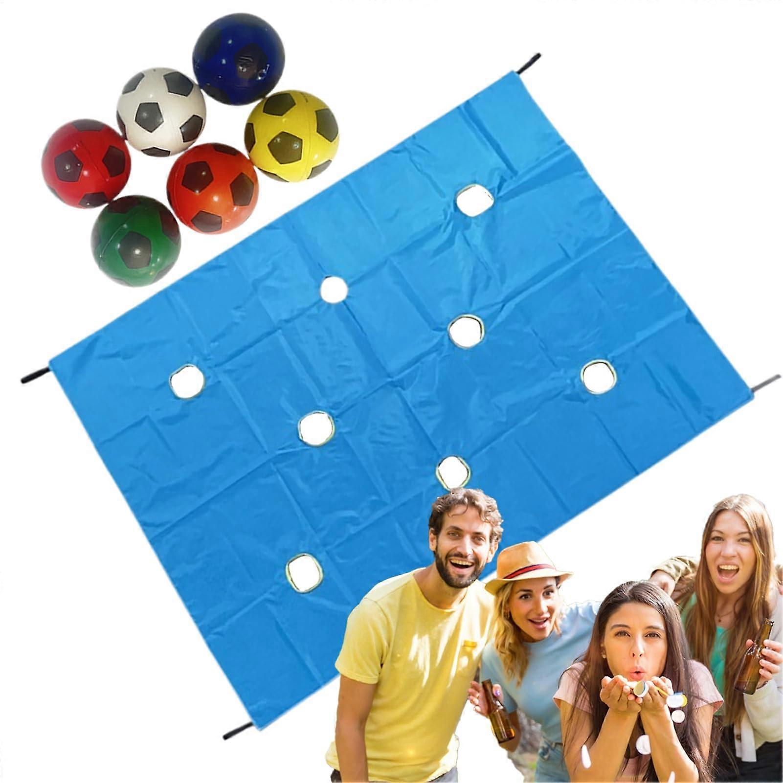 Hole Tarp Outdoor Team Building Activities Set, Team Challenge Game for Community Events, Corporate Training, Light Blue