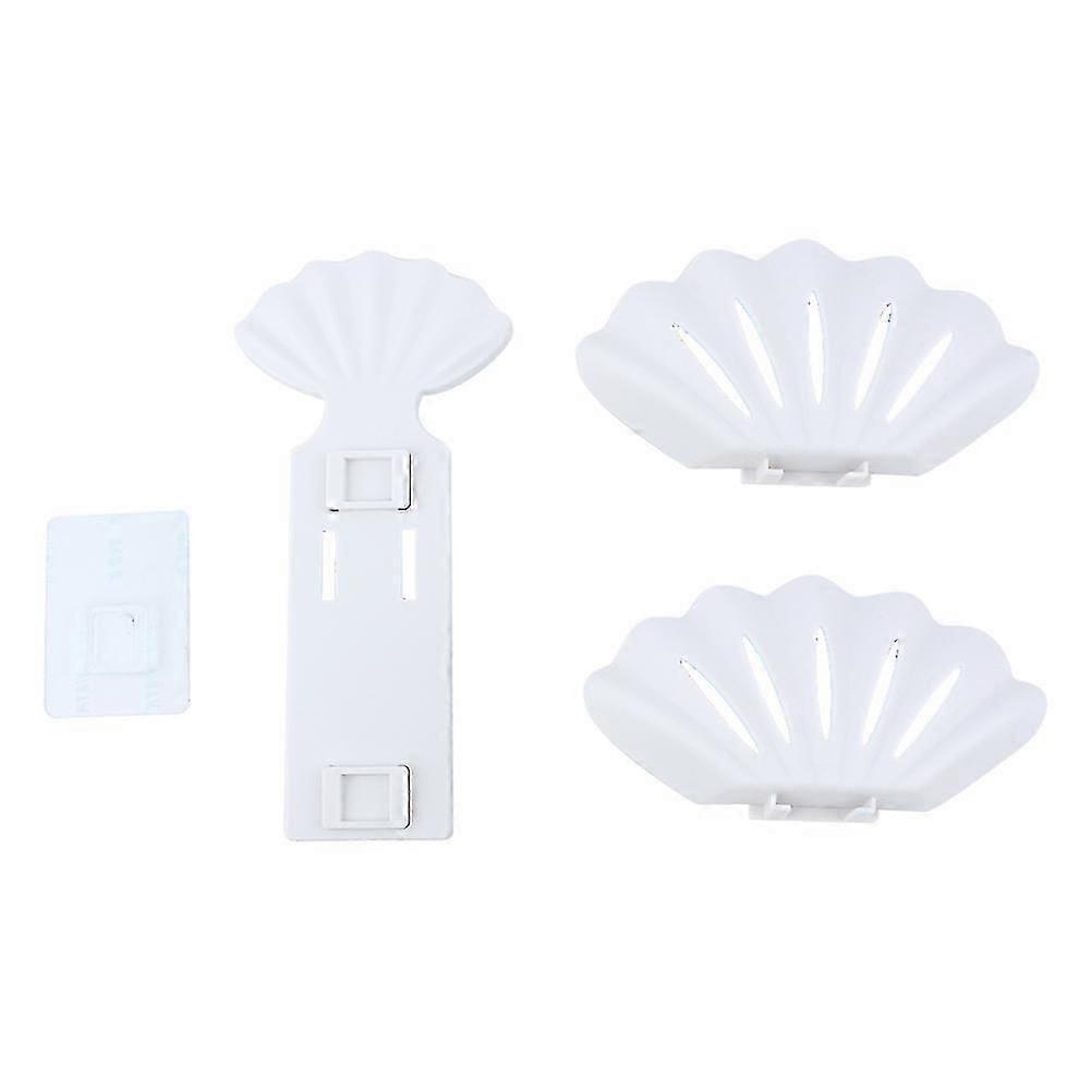 Double Layer Wall Mounted Shell Water-proof Bathroom Storage Rack Shelf