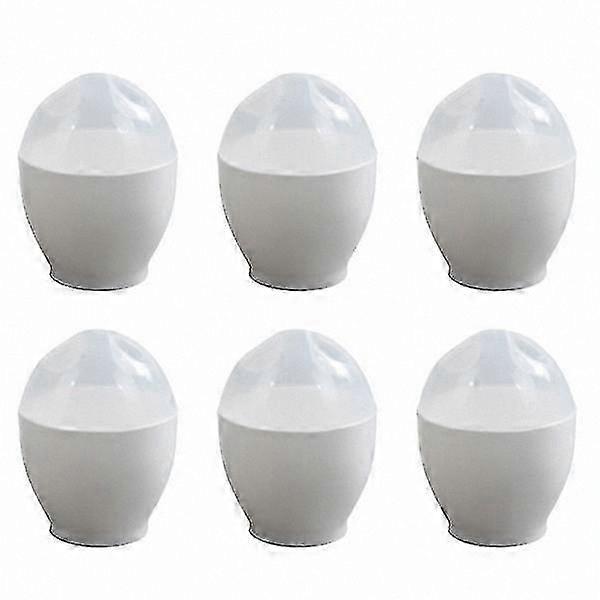 6-Piece Microwave Egg Cooker Set for Steaming Eggs, Portable Mini Egg Poacher, White